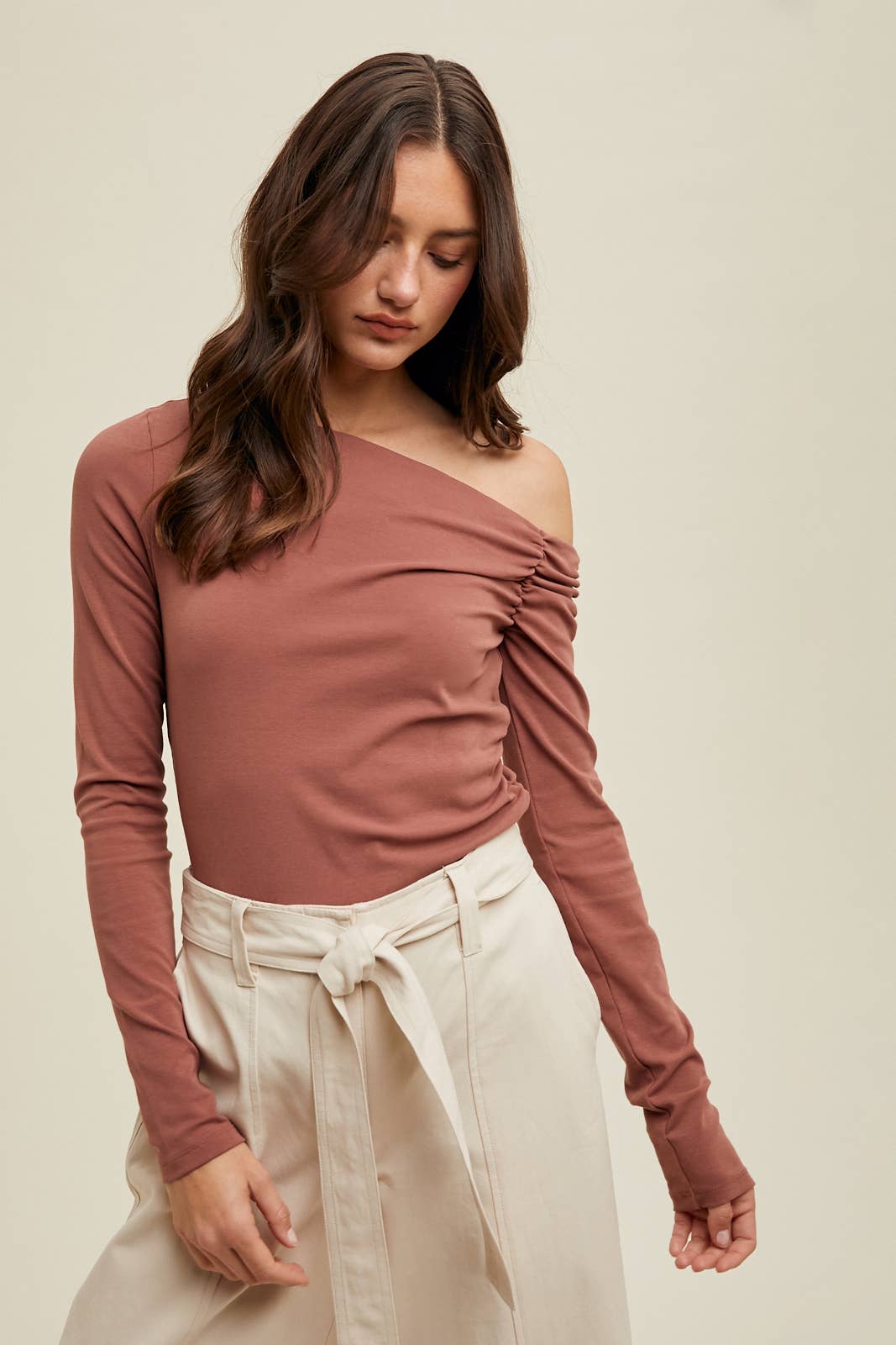 ASYMMETRICAL NECK TOP
