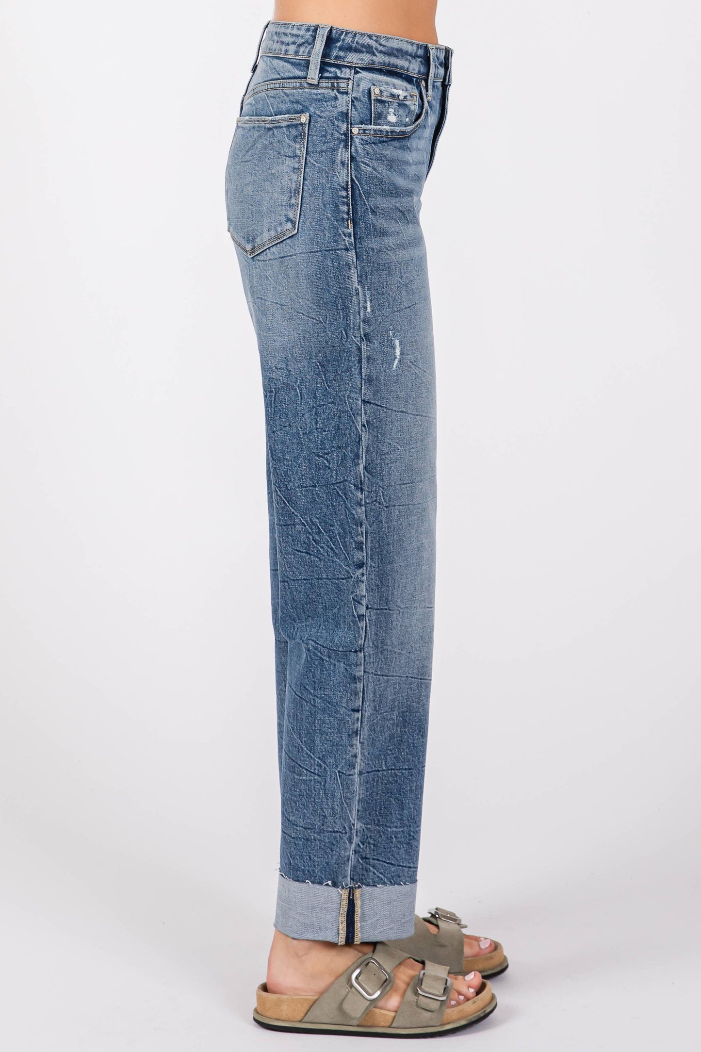 MD HIGH RISE COMFORT BAGGY STRAIGHT W/ CUFFED HEM