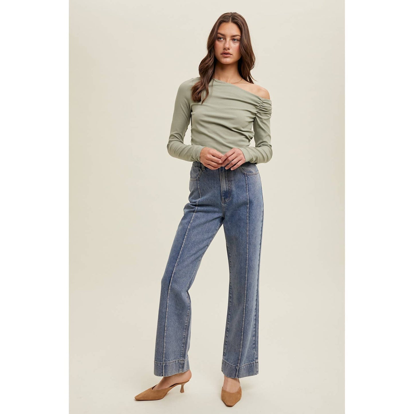 ASYMMETRICAL NECK TOP
