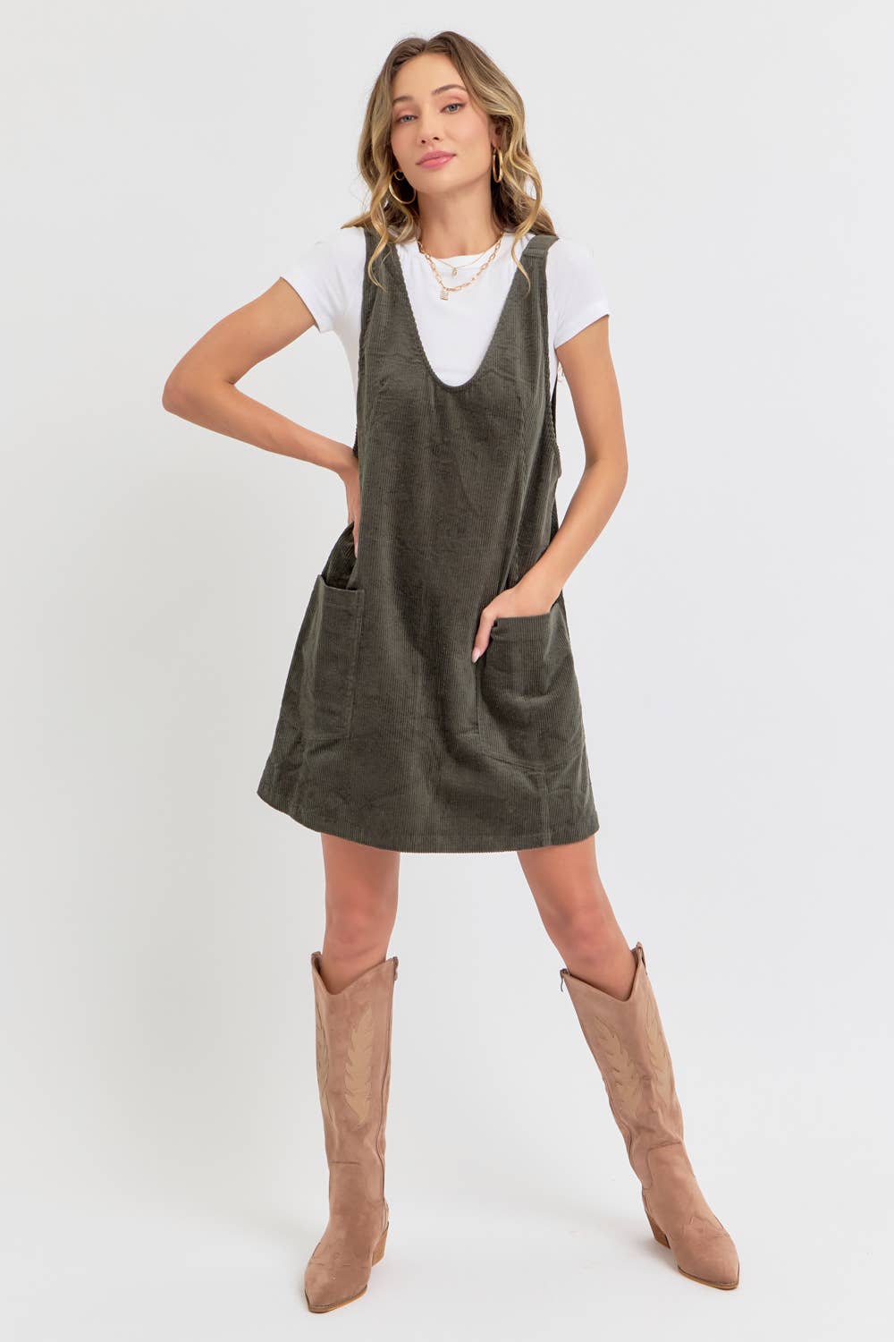 OVERALL CORDUROY DRESS
