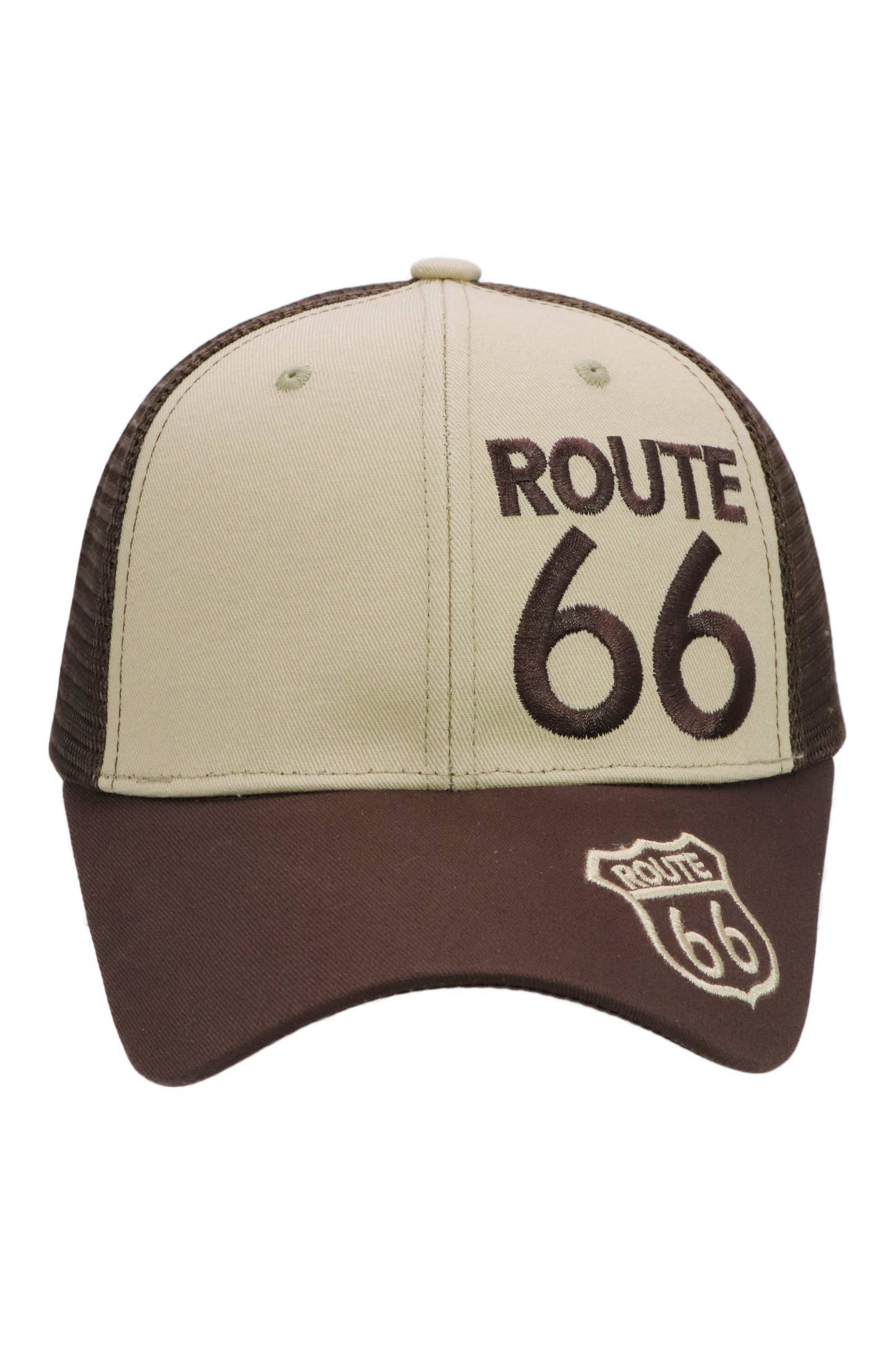 Route 66 Logo Structured Six Panel Trucker Hat