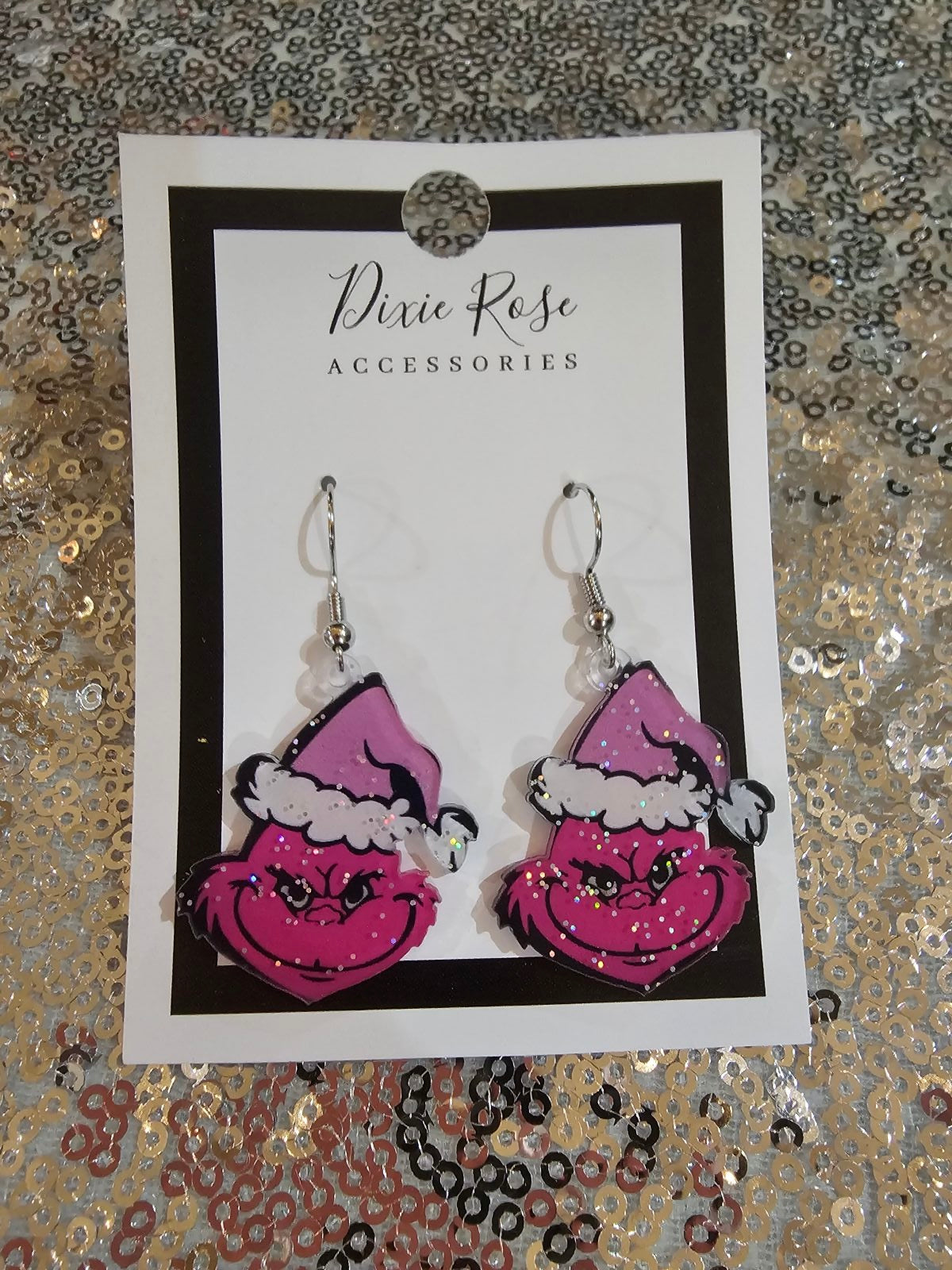 Grinch Pink earring