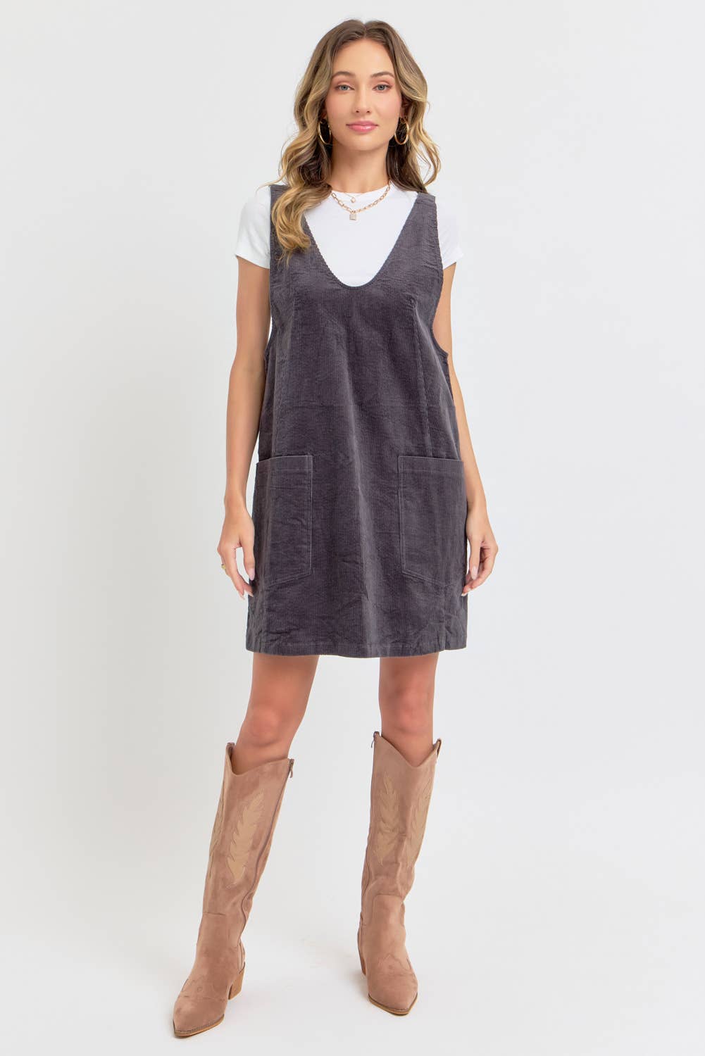 OVERALL CORDUROY DRESS