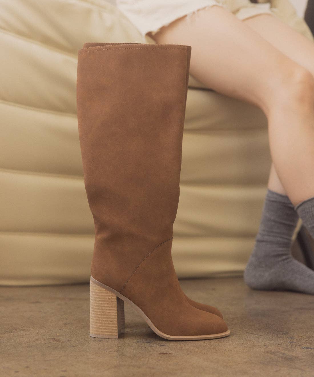 The Shiloh Brown Knee High Heel Boot