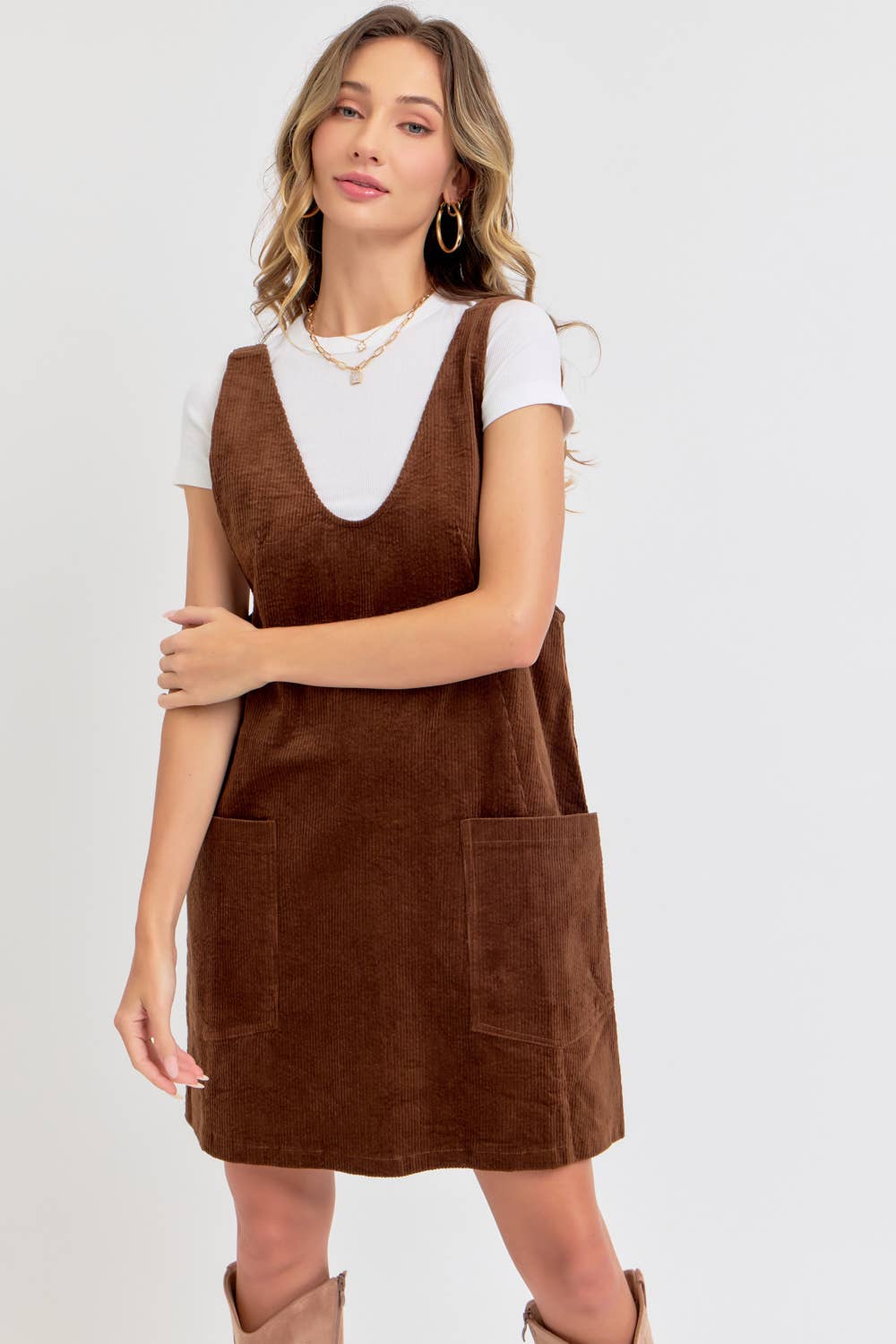 OVERALL CORDUROY DRESS