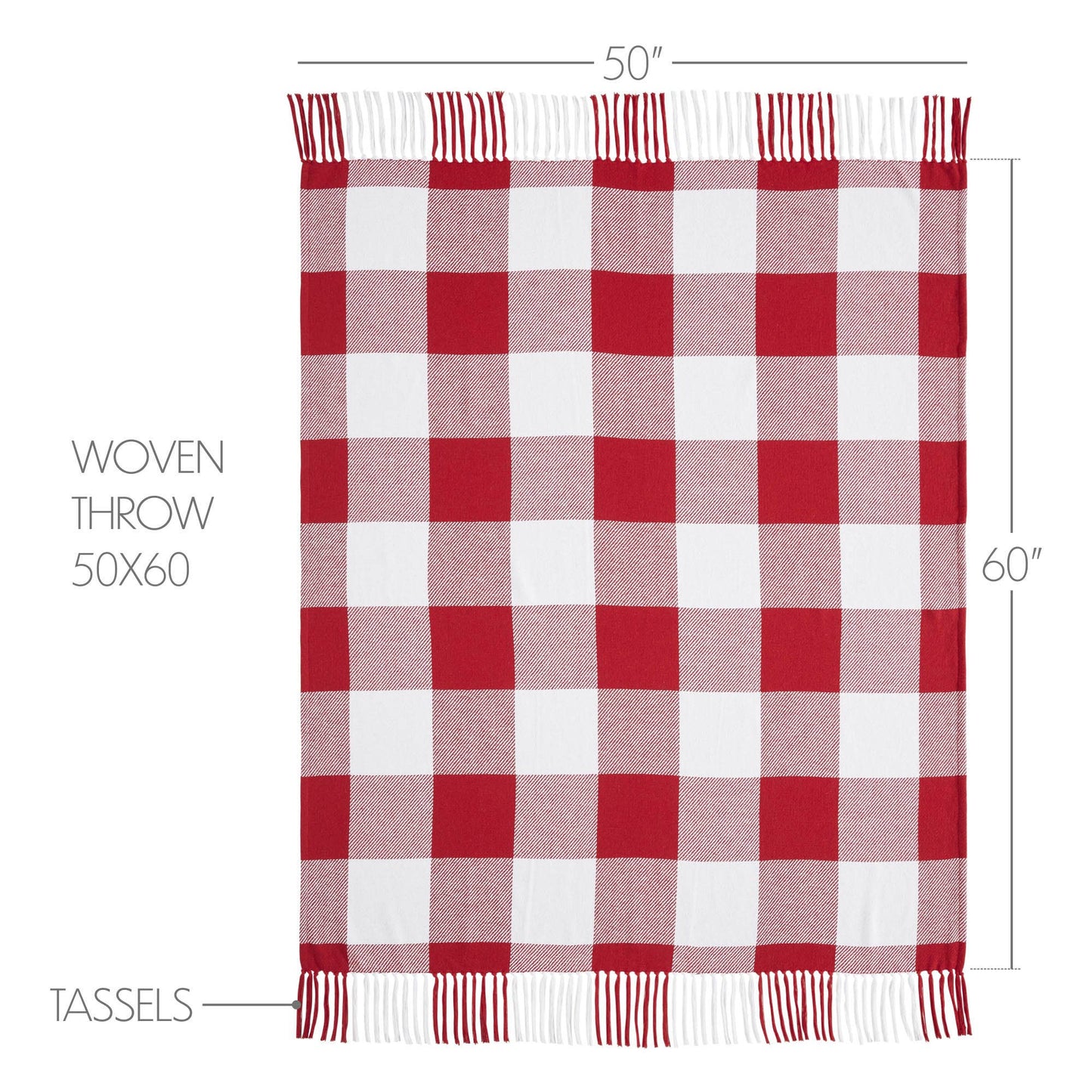 Red Check Woven Throw 50x60