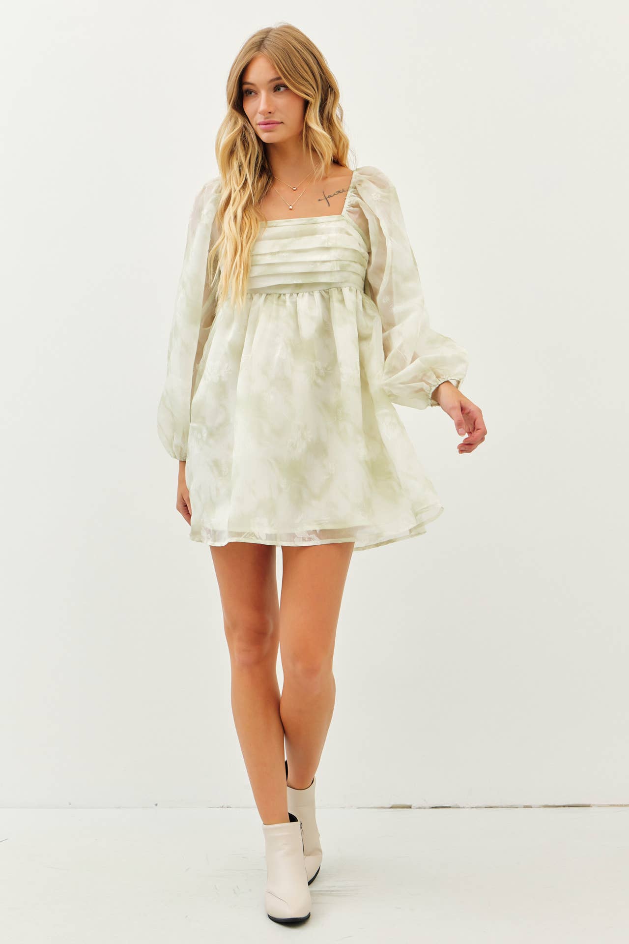 ROMANTIC SHEER BABYDOLL DRESS
