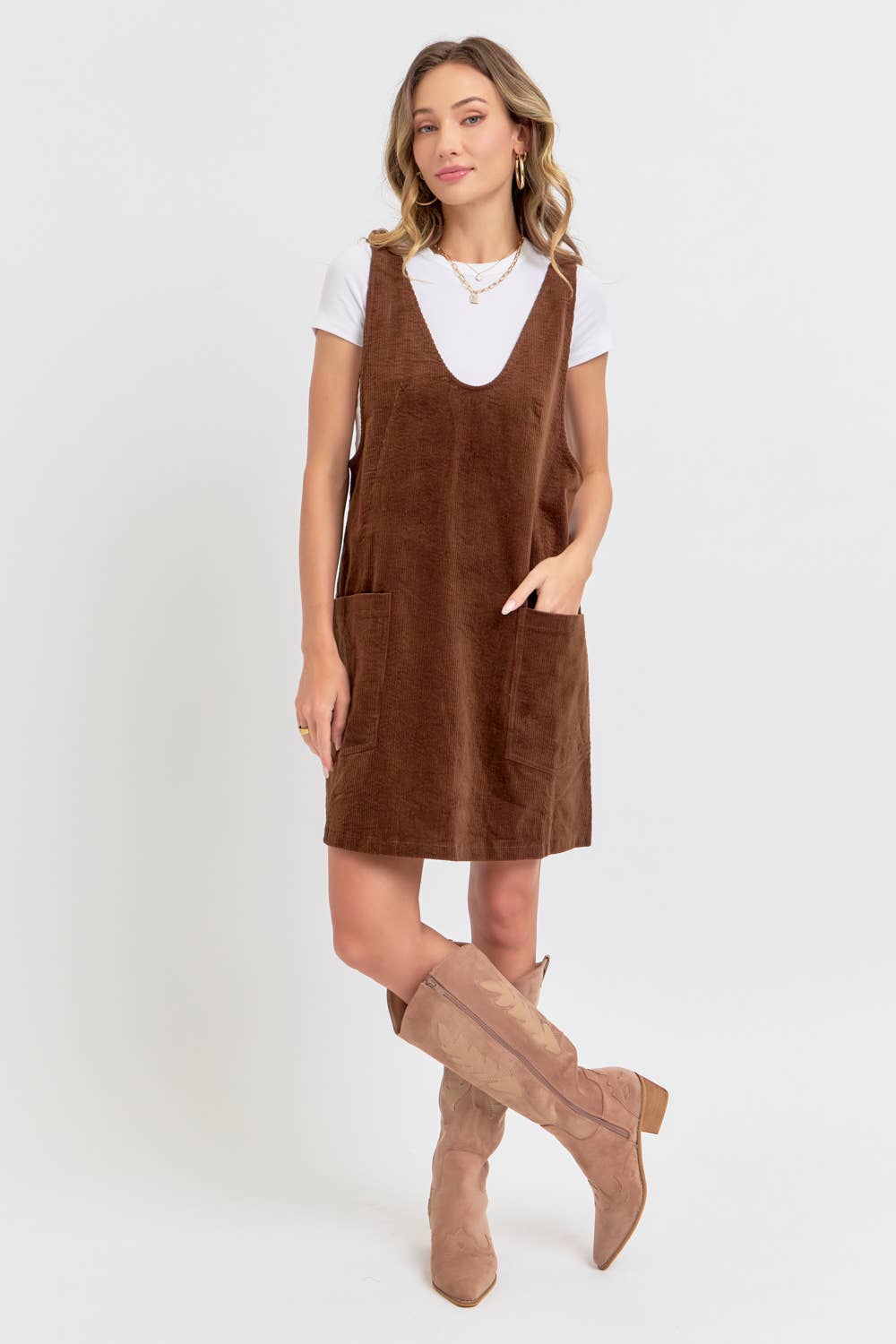 OVERALL CORDUROY DRESS