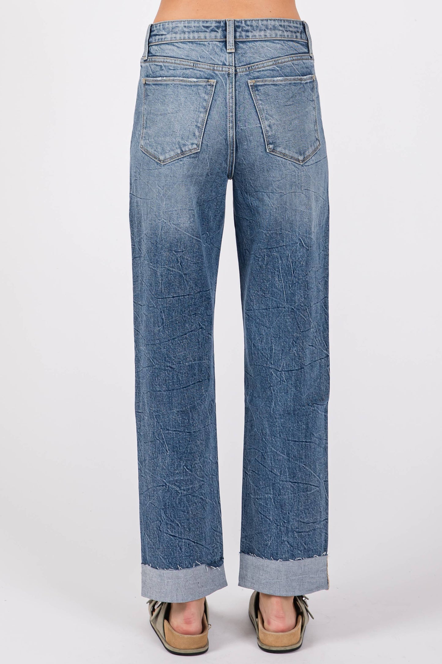 MD HIGH RISE COMFORT BAGGY STRAIGHT W/ CUFFED HEM