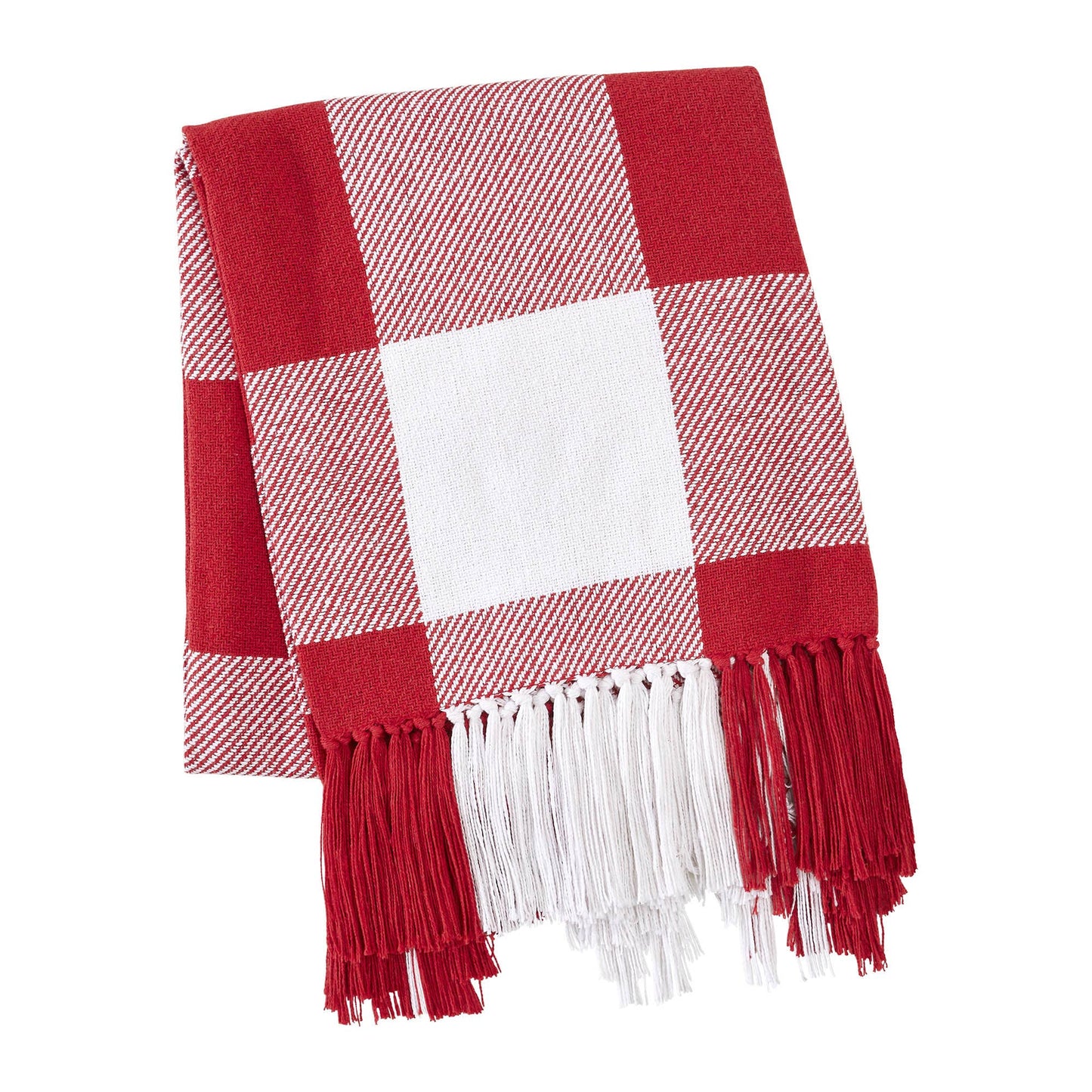 Red Check Woven Throw 50x60