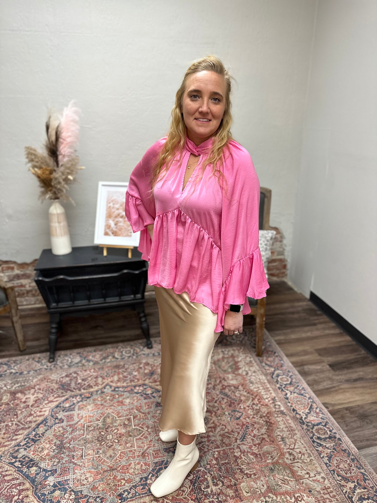 High Rise Satin Skirt
