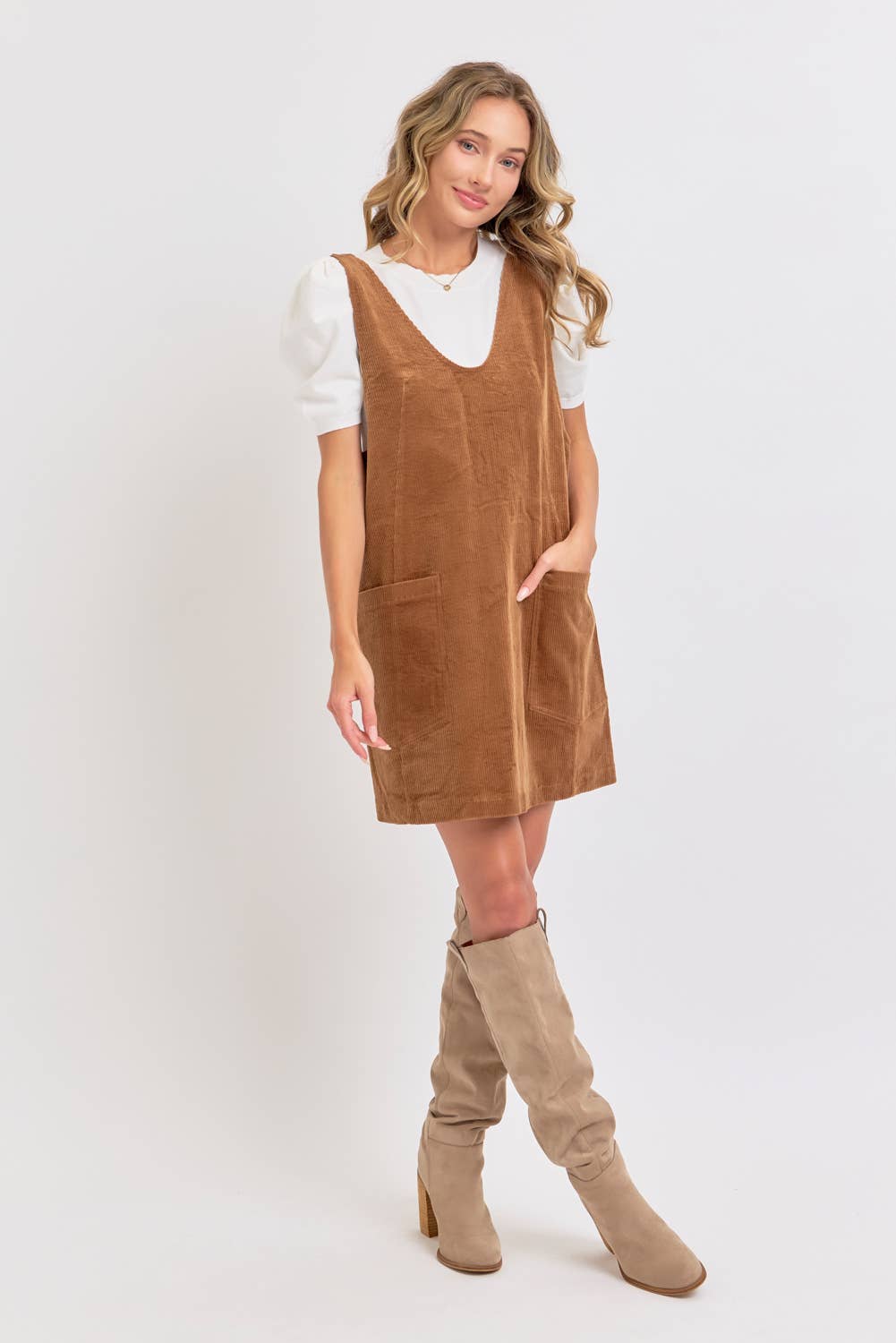 OVERALL CORDUROY DRESS