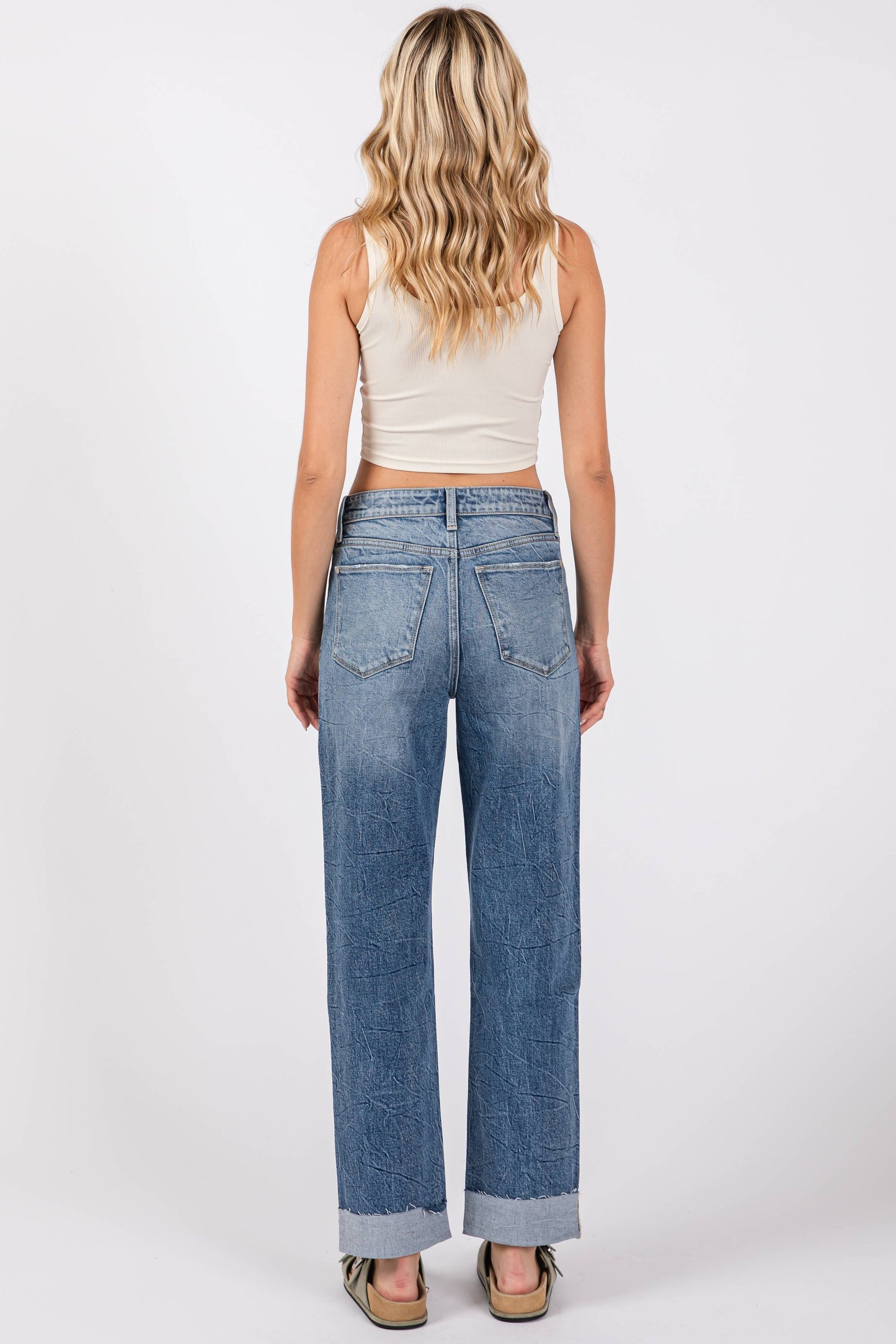 MD HIGH RISE COMFORT BAGGY STRAIGHT W/ CUFFED HEM