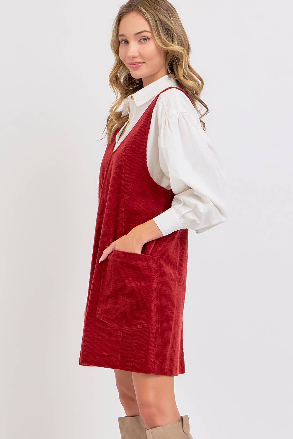 OVERALL CORDUROY DRESS
