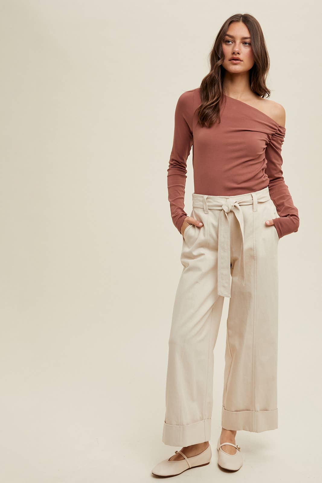 ASYMMETRICAL NECK TOP