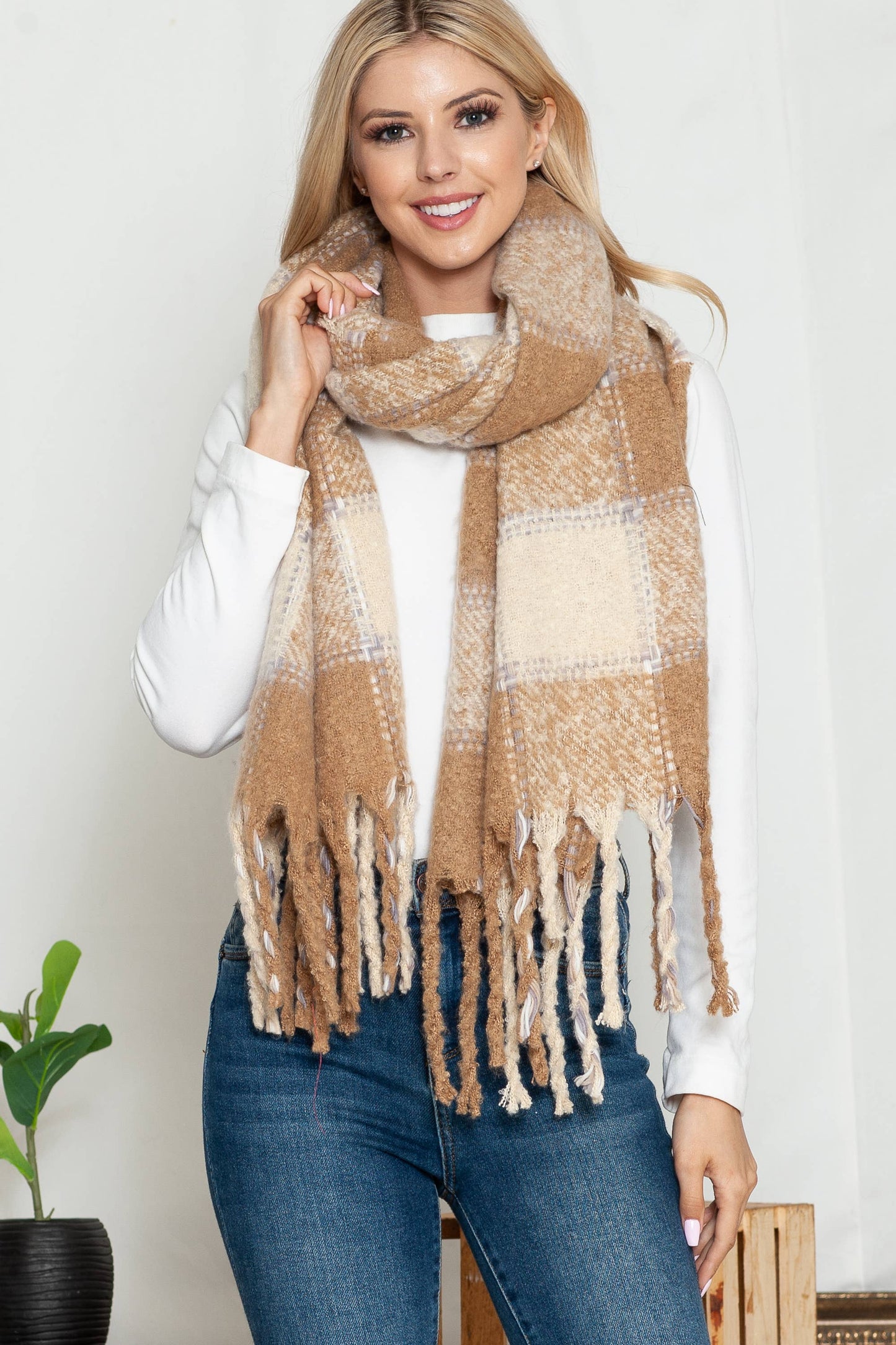 Stitch Perfect Tan Scarf