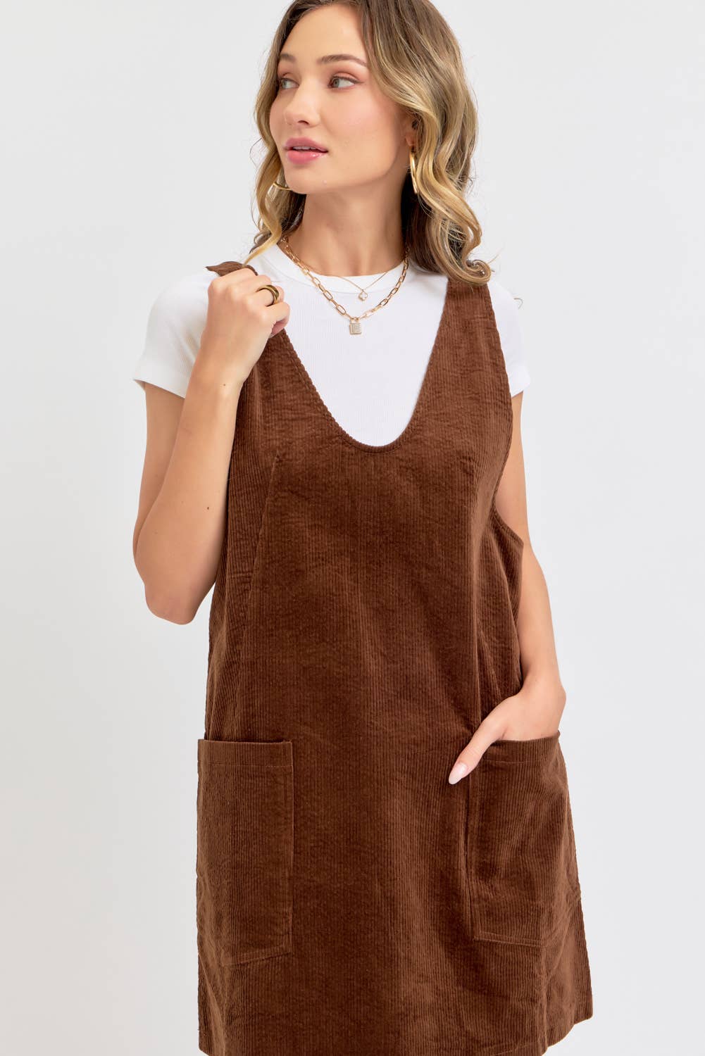 OVERALL CORDUROY DRESS