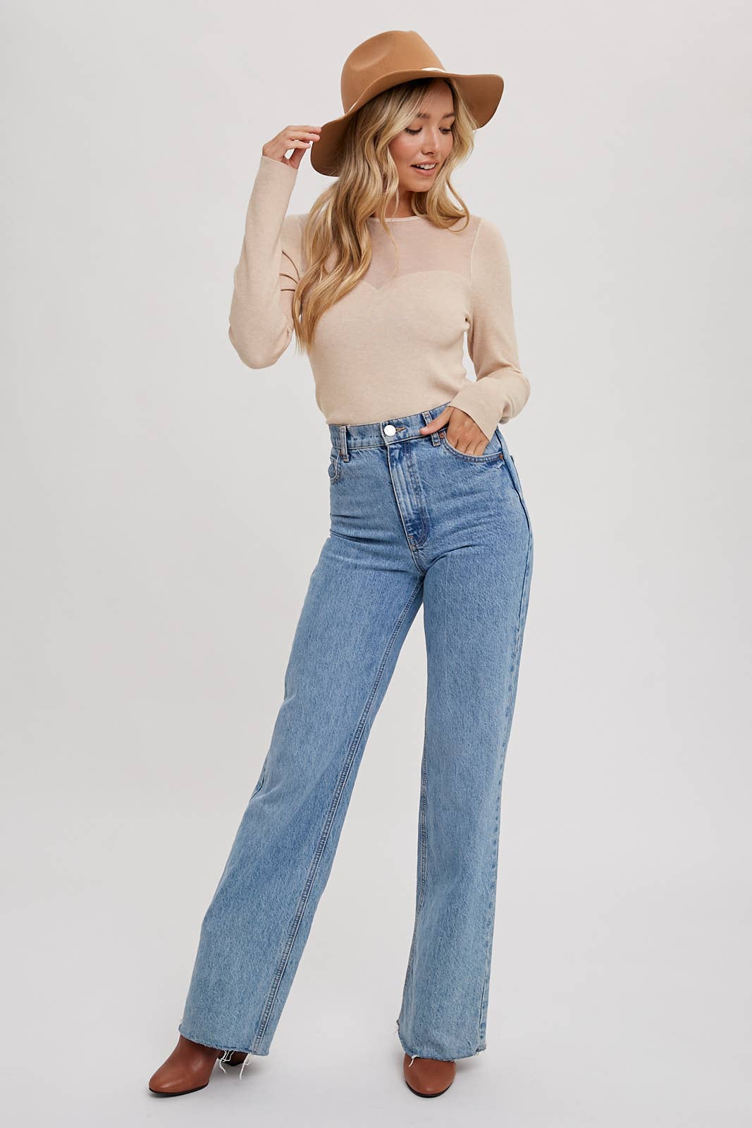 SEMI SHEER SWEETHEART NECK TOP