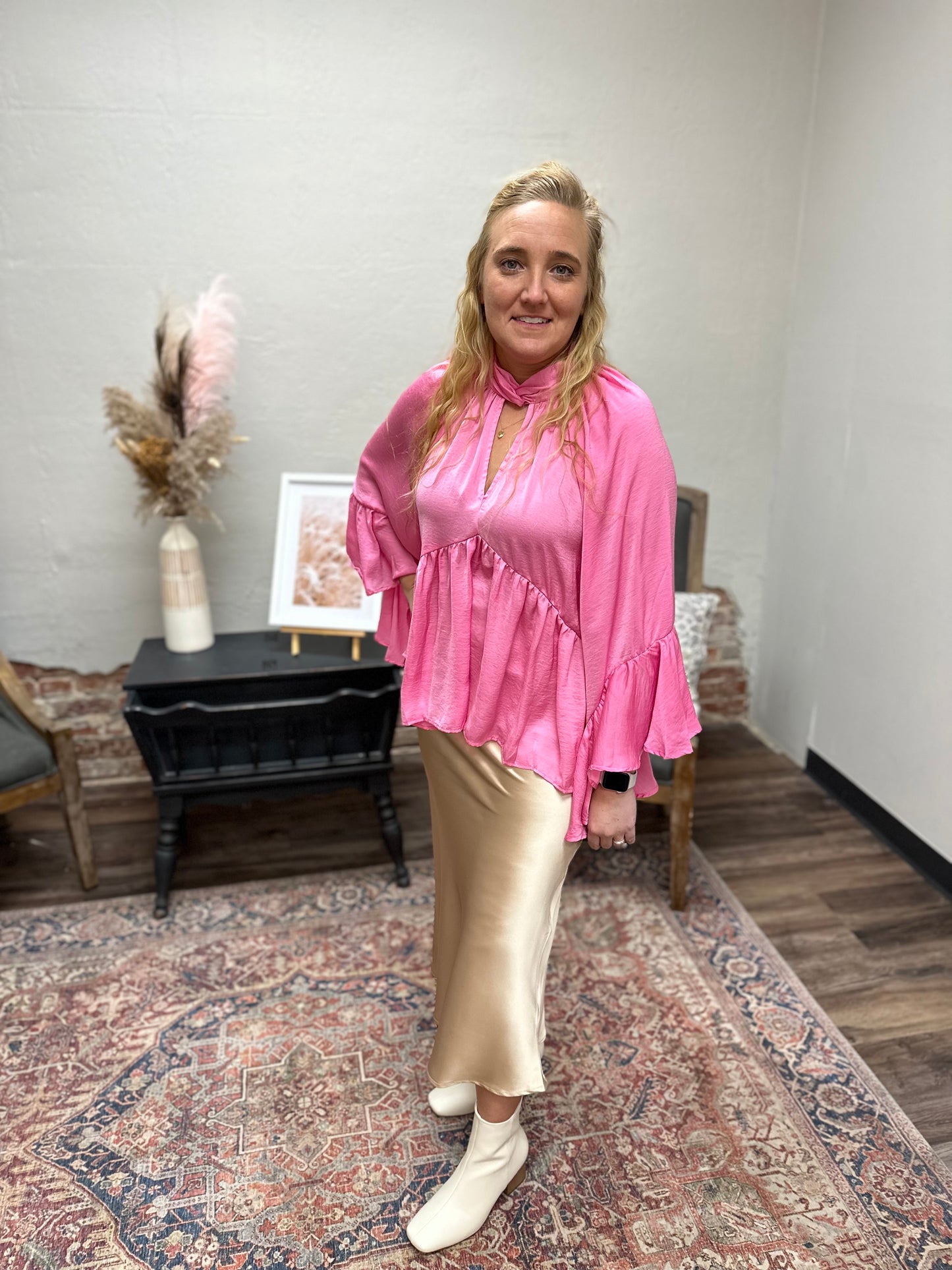 High Rise Satin Skirt