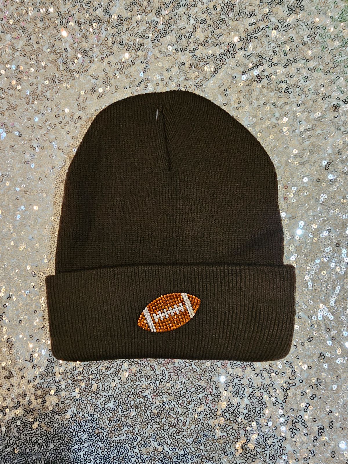 Sparkly Football Beanie