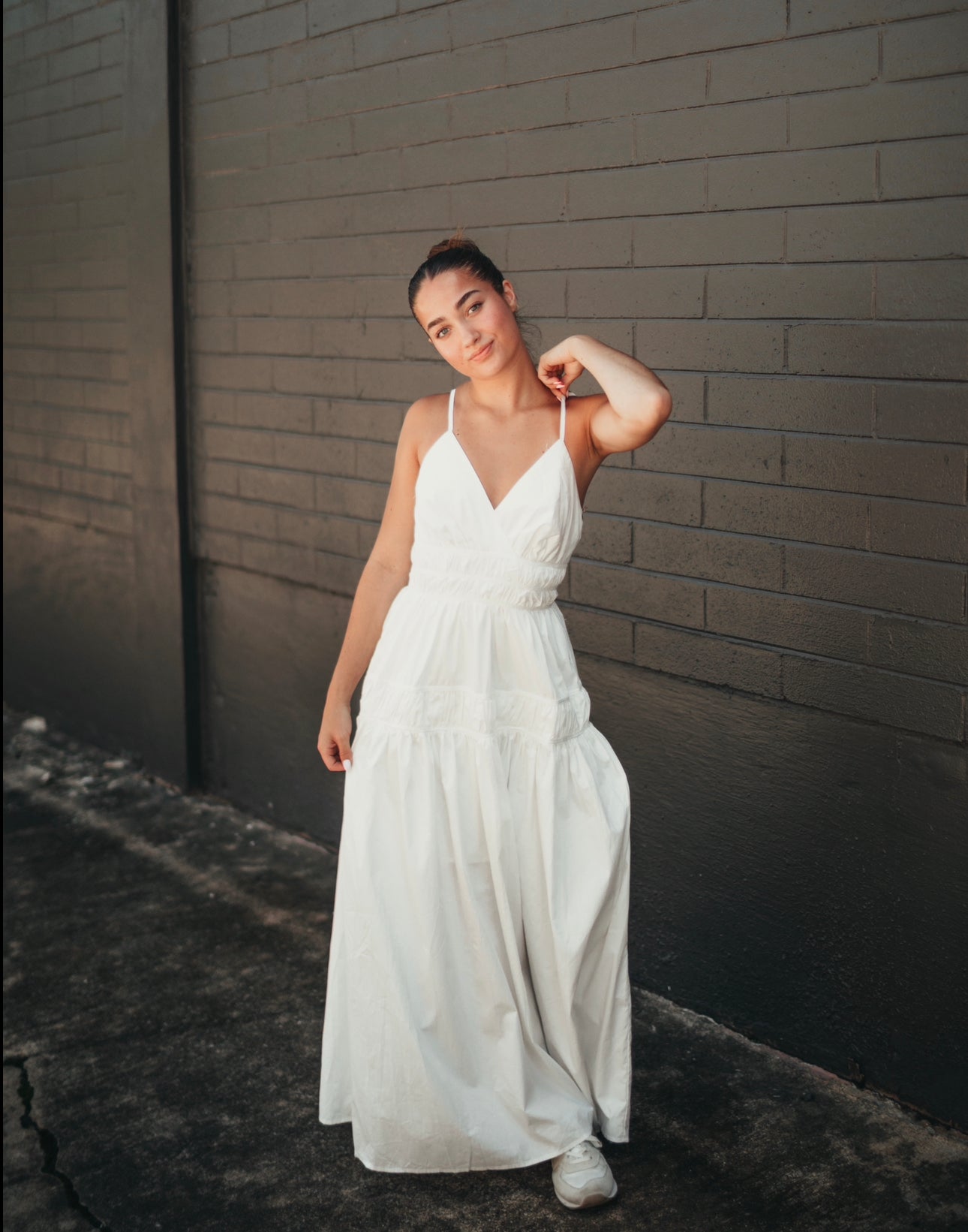 Cotton Popline Long Dress
