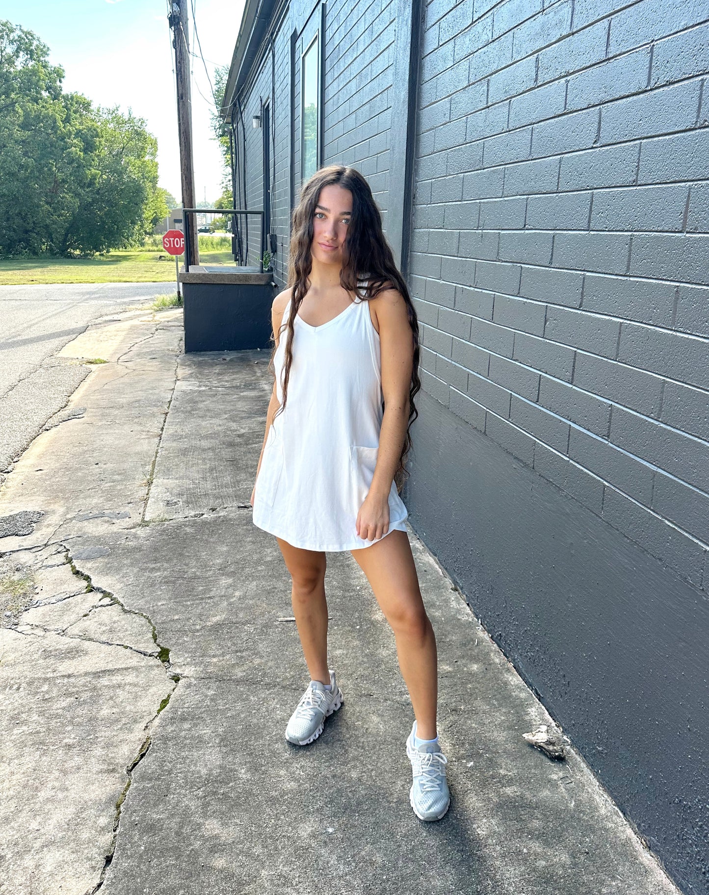 White Jersey Romper Dress