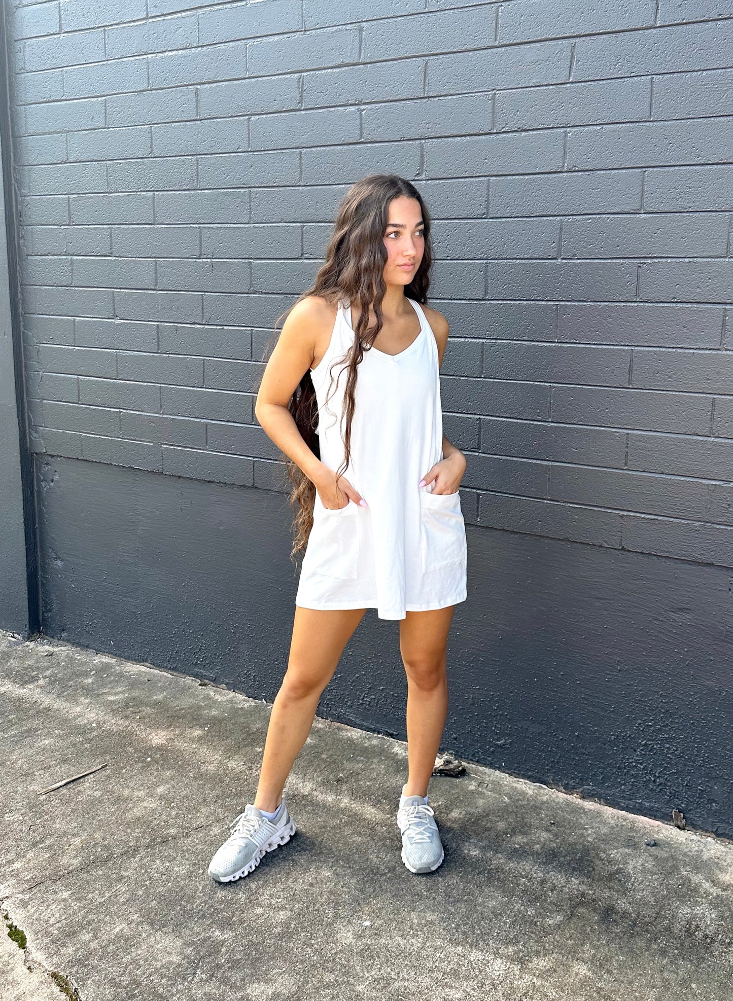 White Jersey Romper Dress