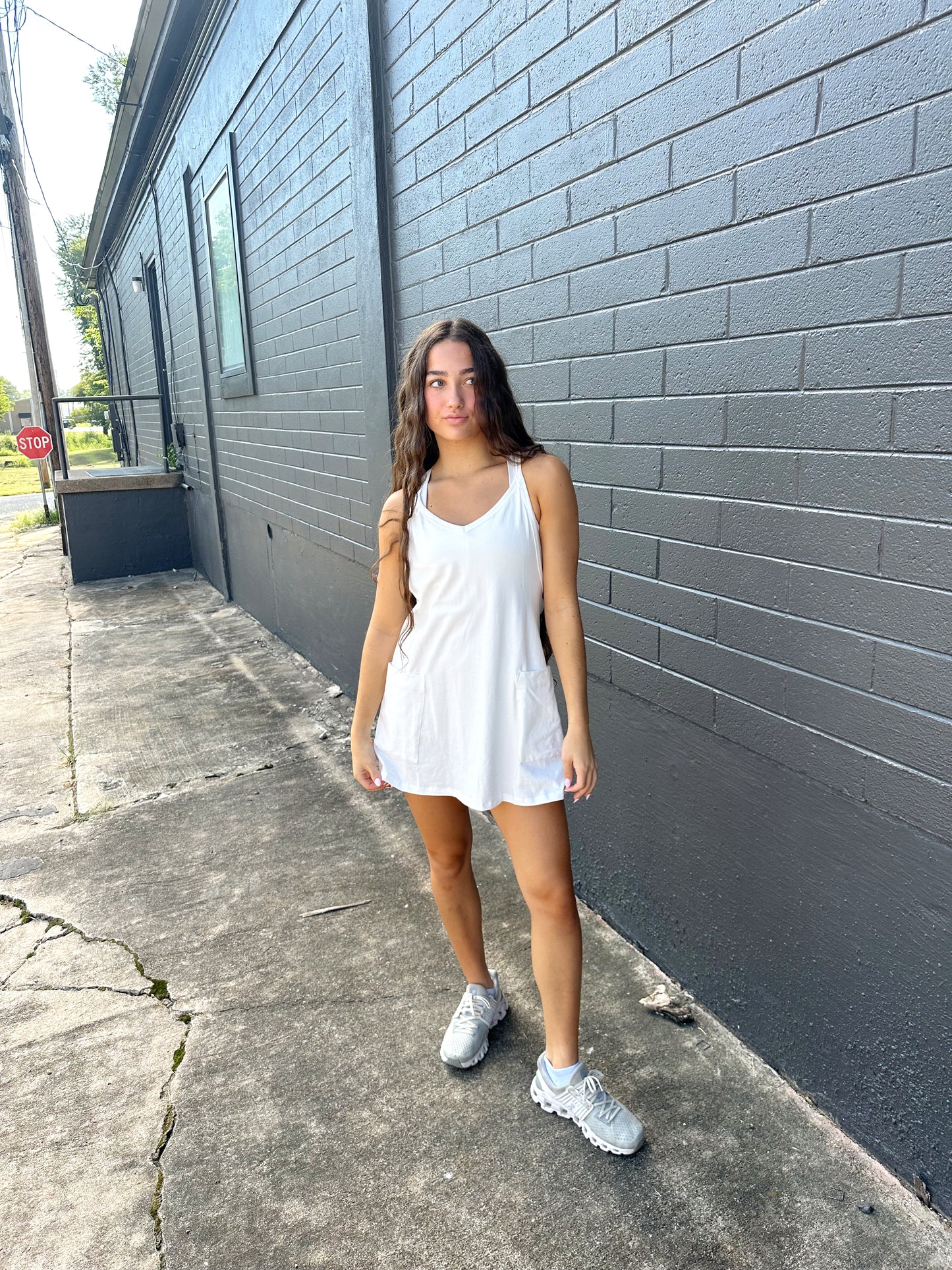 White Jersey Romper Dress