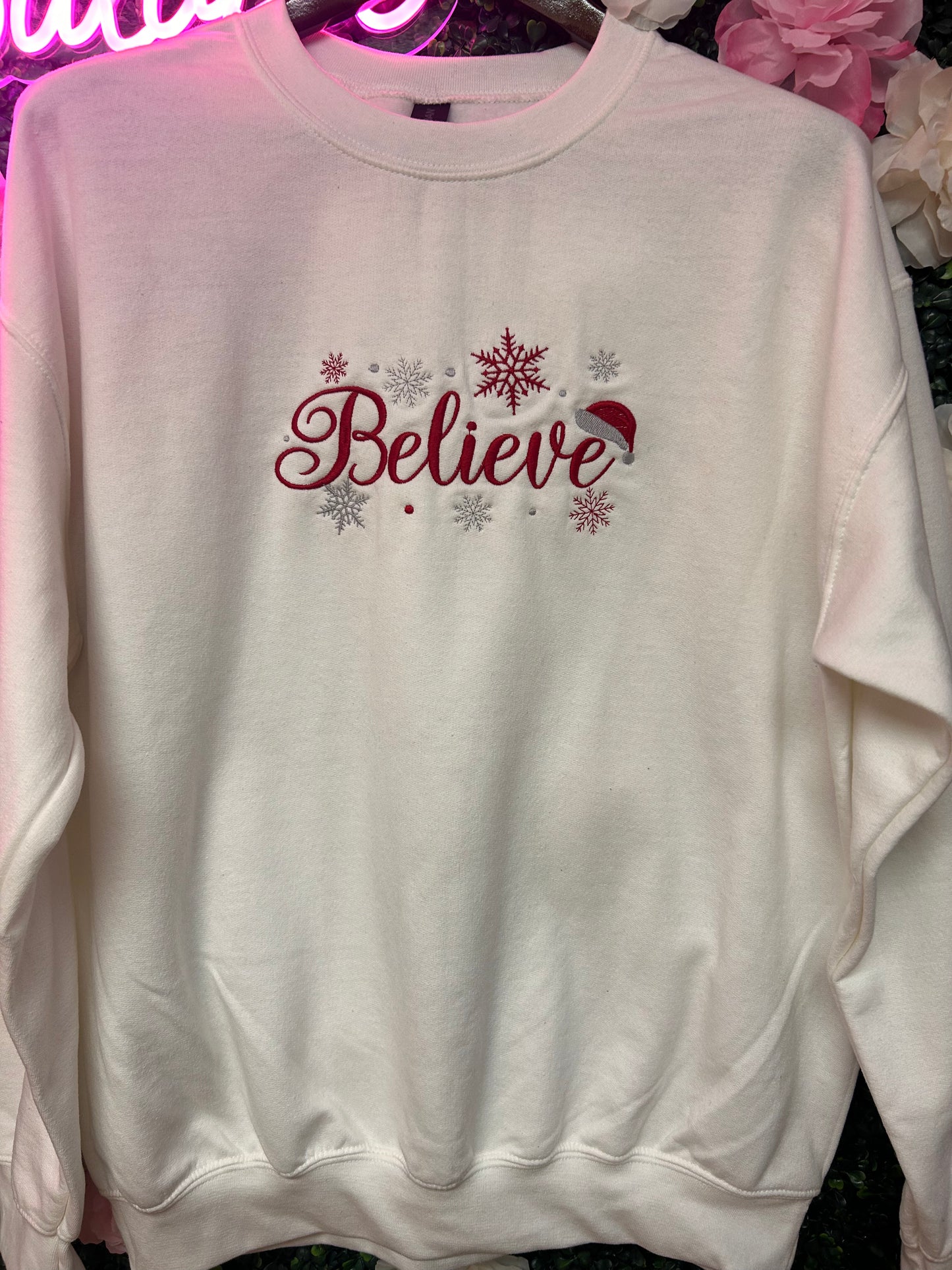 Believe embroidered sweatshirt