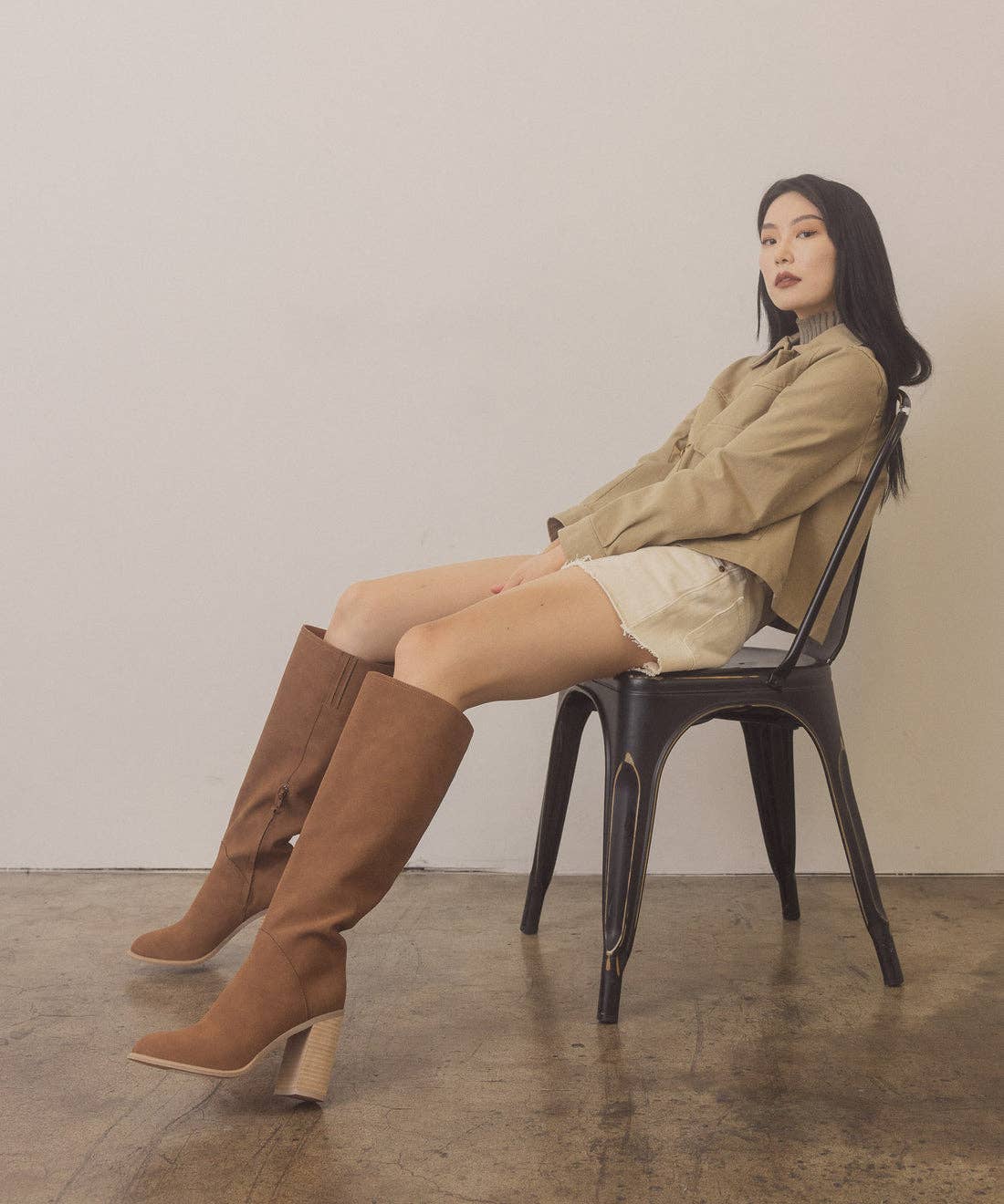 The Shiloh Brown Knee High Heel Boot