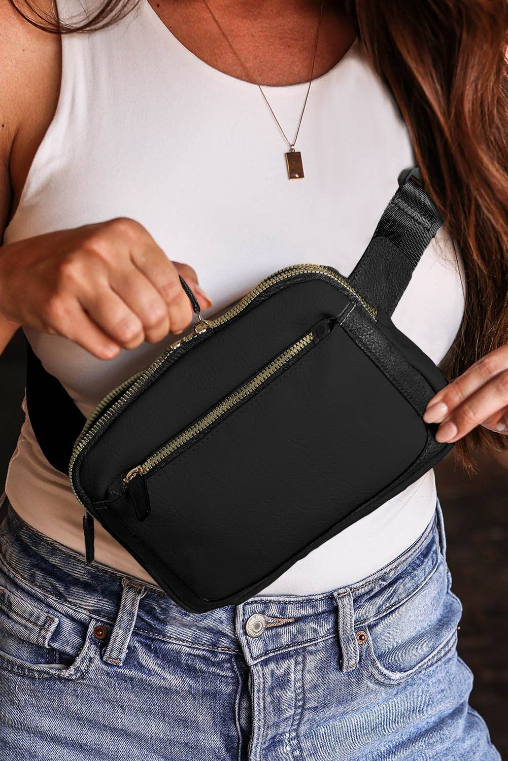 Adjustable Strap Mini PU Leather Crossbody Bag