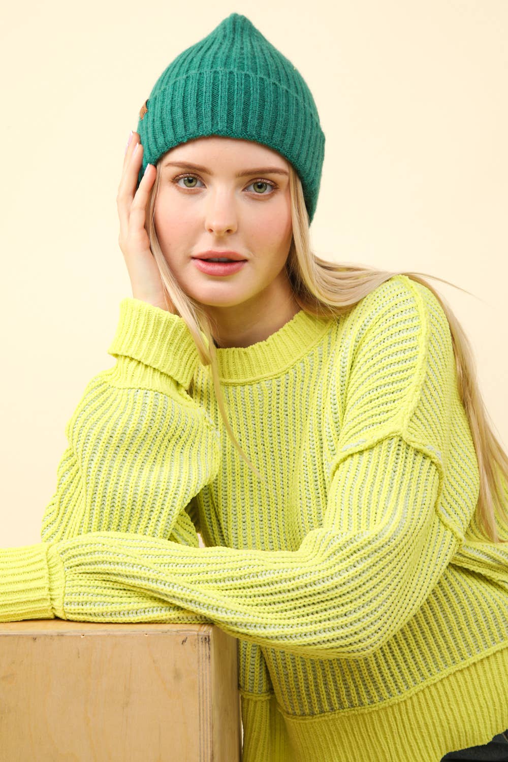 Two Tone Striped Casual Stripe Sweater Top