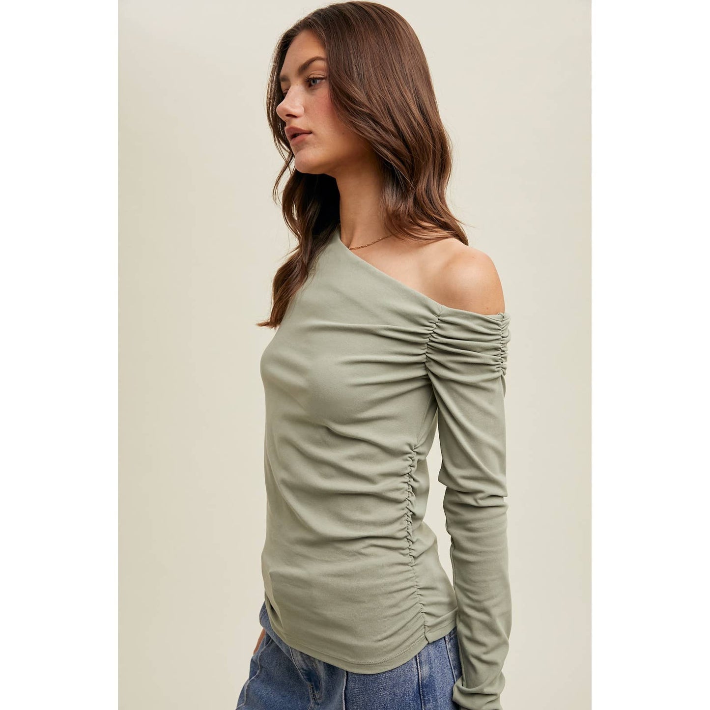 ASYMMETRICAL NECK TOP