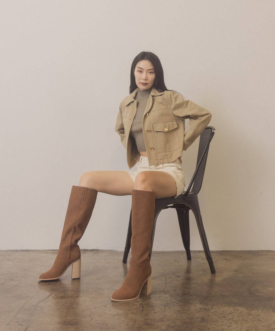 The Shiloh Brown Knee High Heel Boot