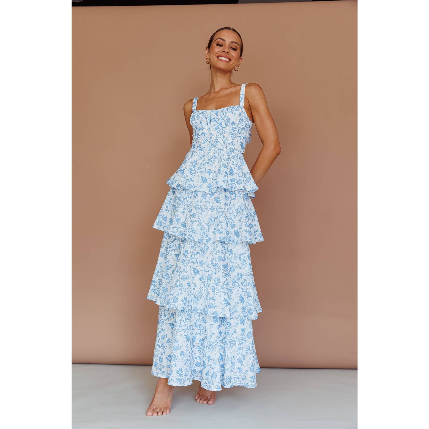 TIE UP TIERED MAXI