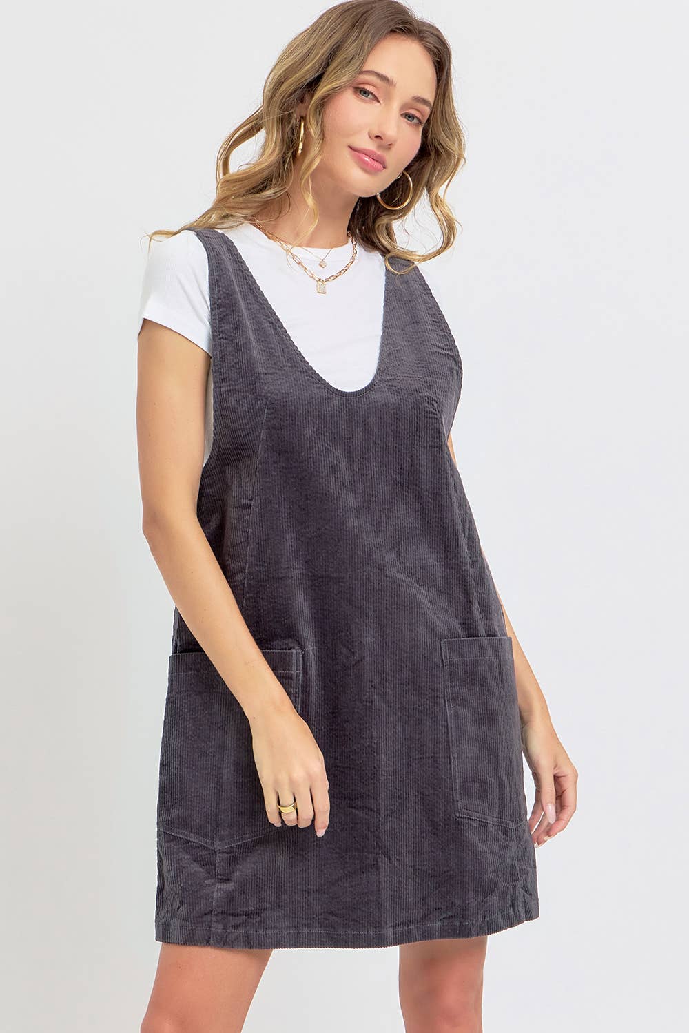 OVERALL CORDUROY DRESS
