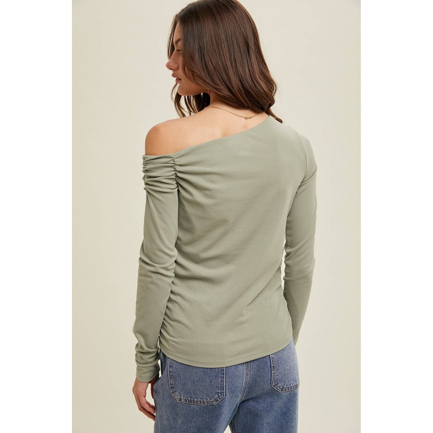 ASYMMETRICAL NECK TOP