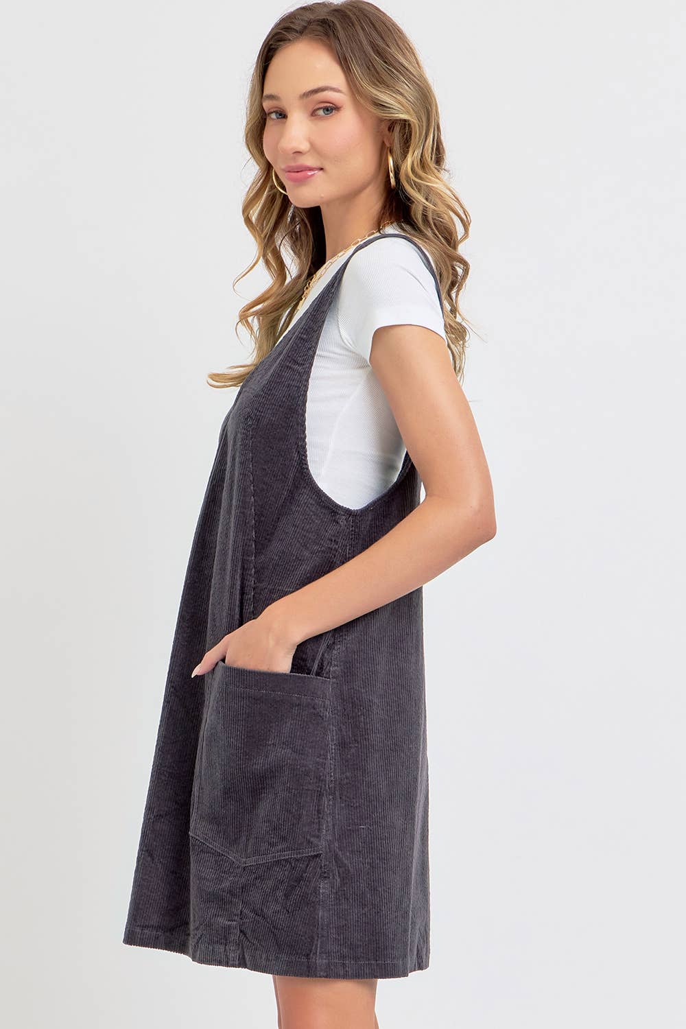OVERALL CORDUROY DRESS