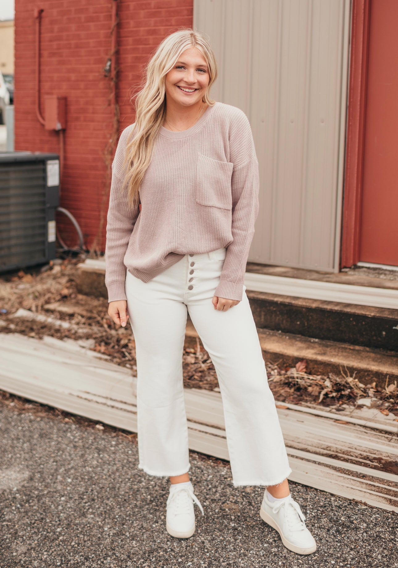 Mauve Pocket Sweater