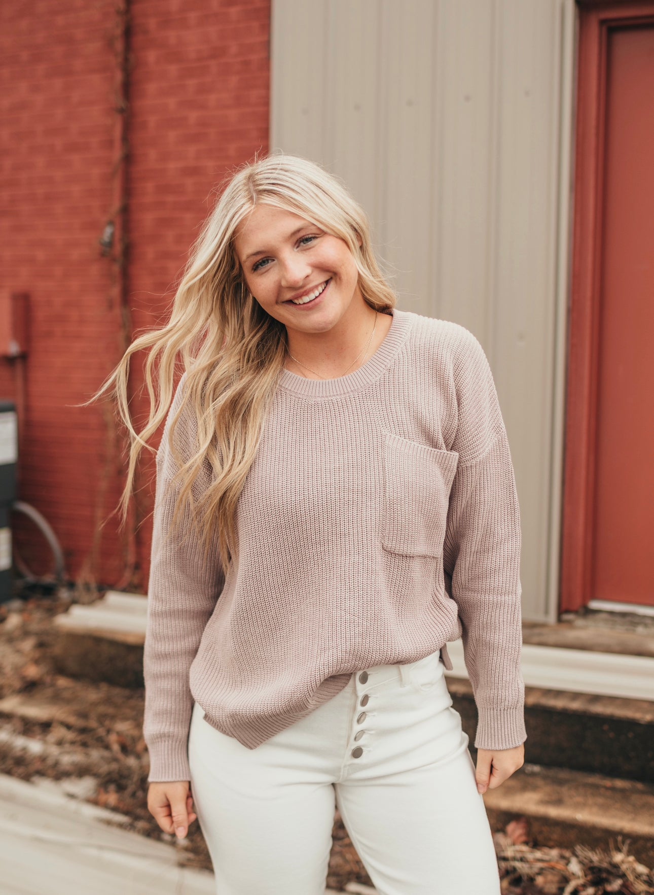 Mauve Pocket Sweater