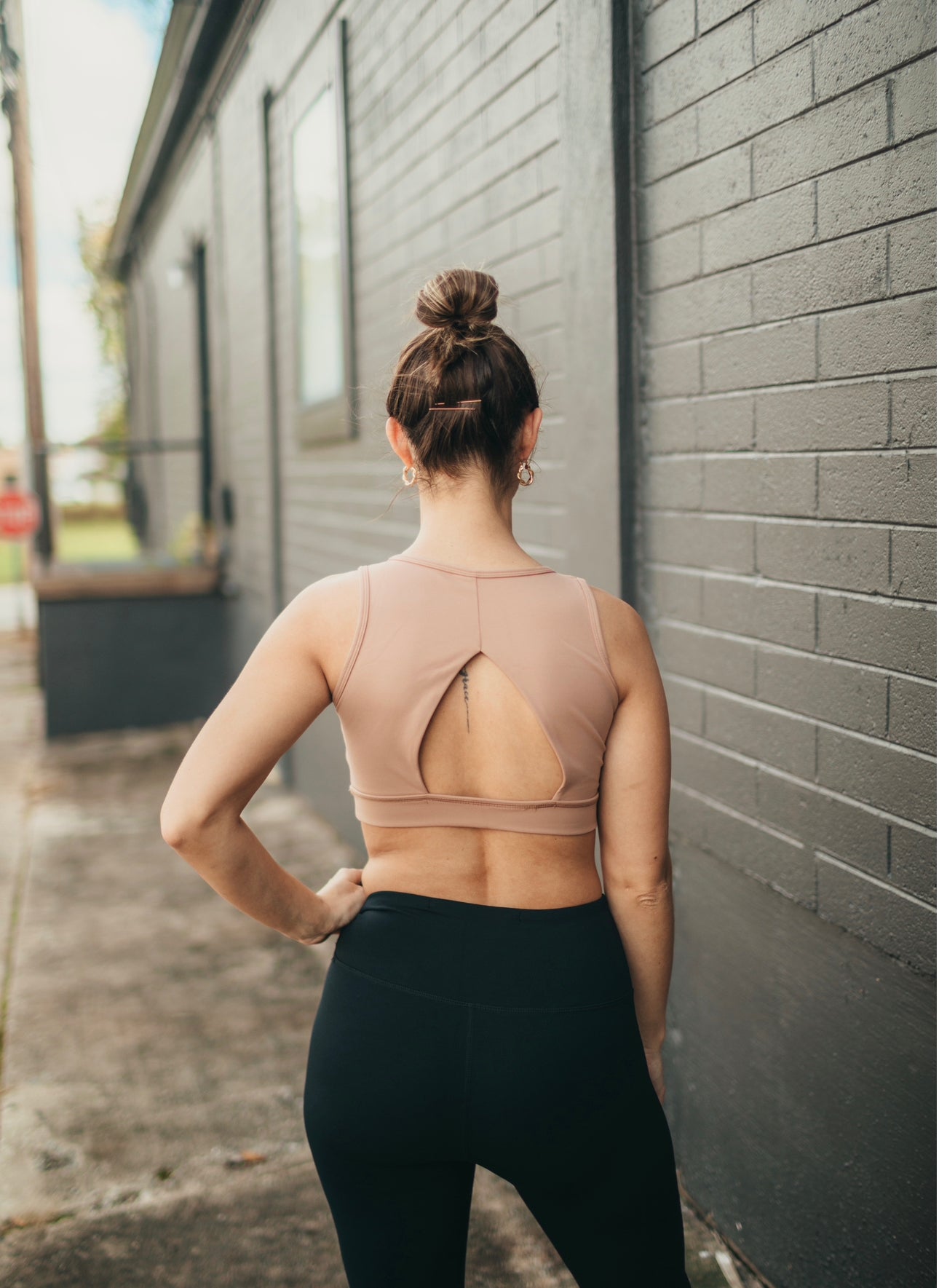 Bronze Cut Out Sports Bra