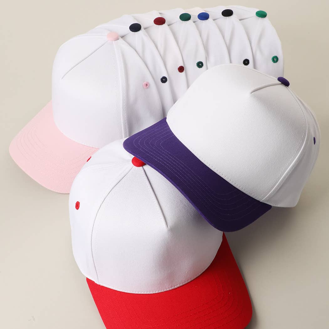 Color Pop Button Two-Tone Trucker Hat