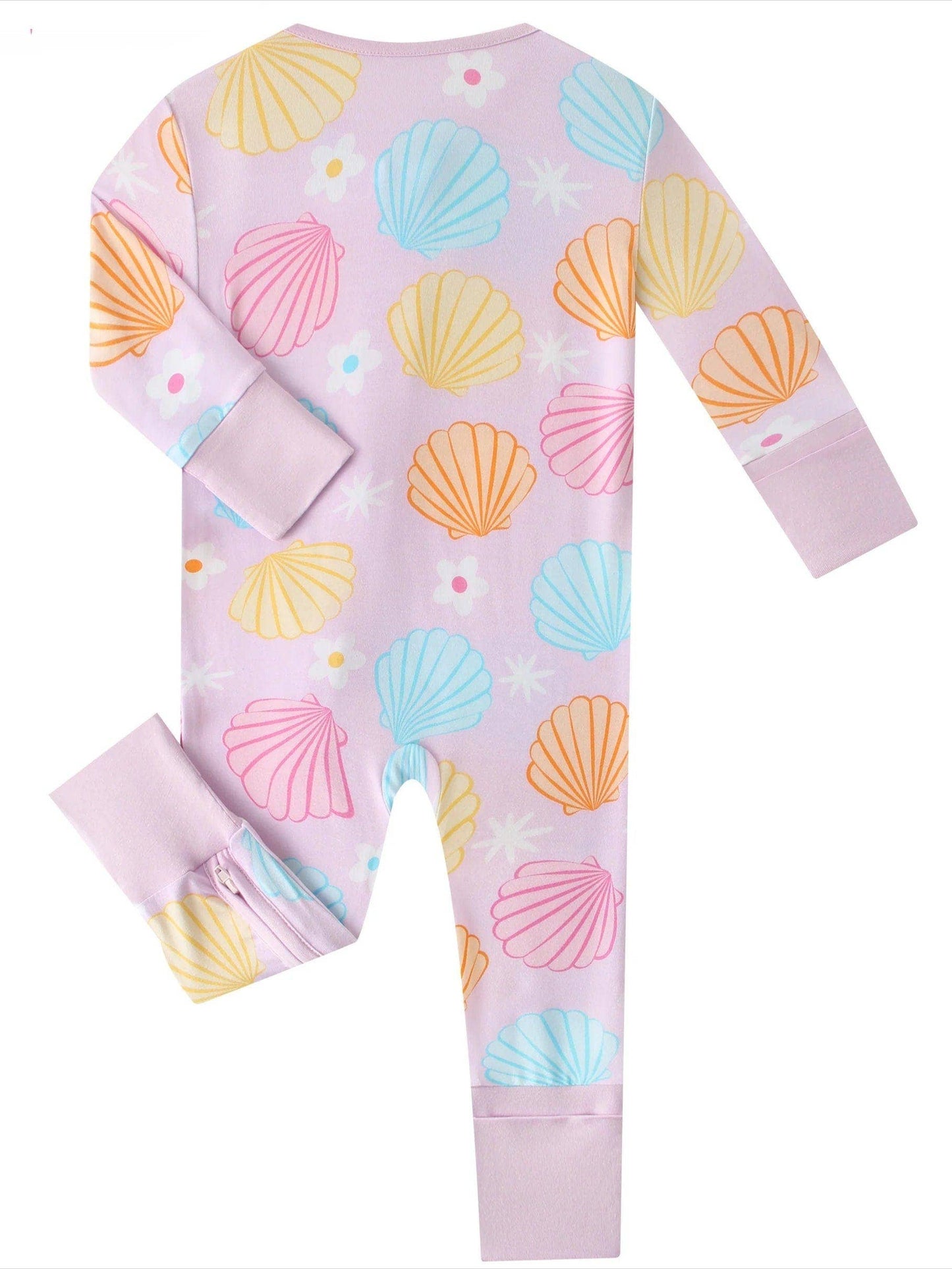 Pastel Seashell Bamboo Zippy Pajamas / Jammies