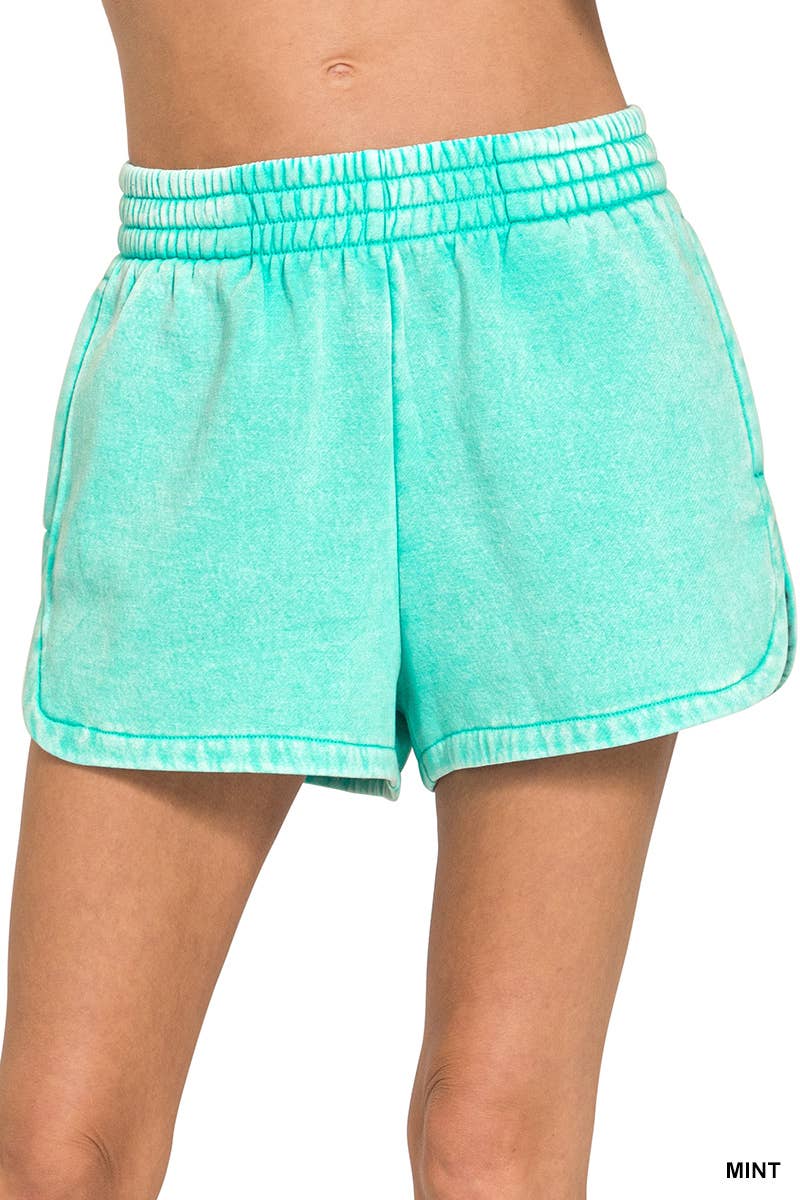 Acid Washed Dolphin Shorts