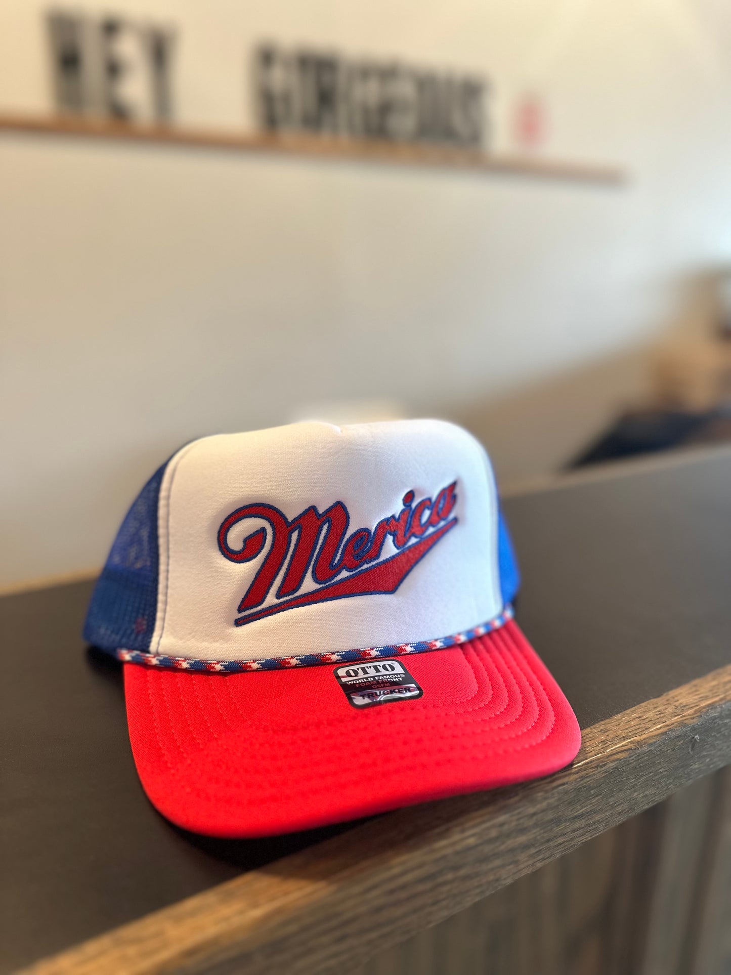 Merica red white & blue trucker hat