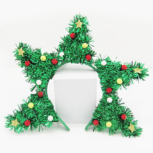 Green Xmas Christmas tree headband