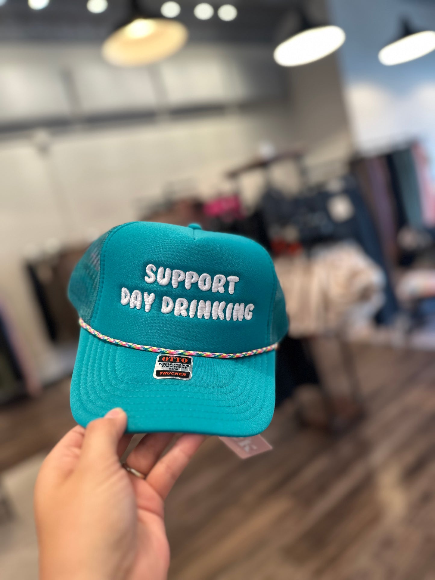 Support day drinking trucker hat