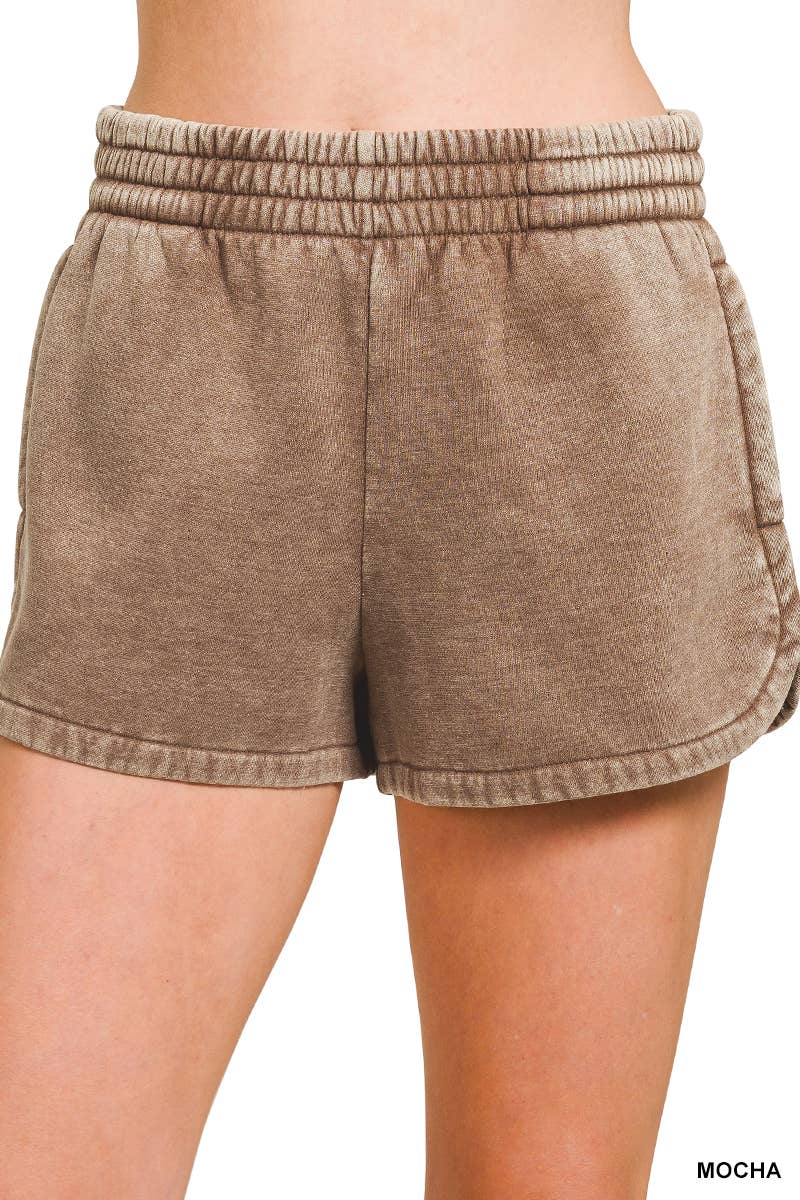 Acid Washed Dolphin Shorts