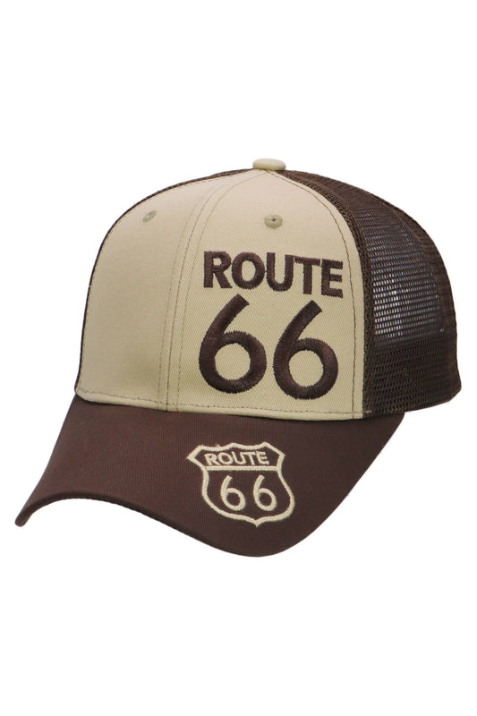 Route 66 Logo Structured Six Panel Trucker Hat