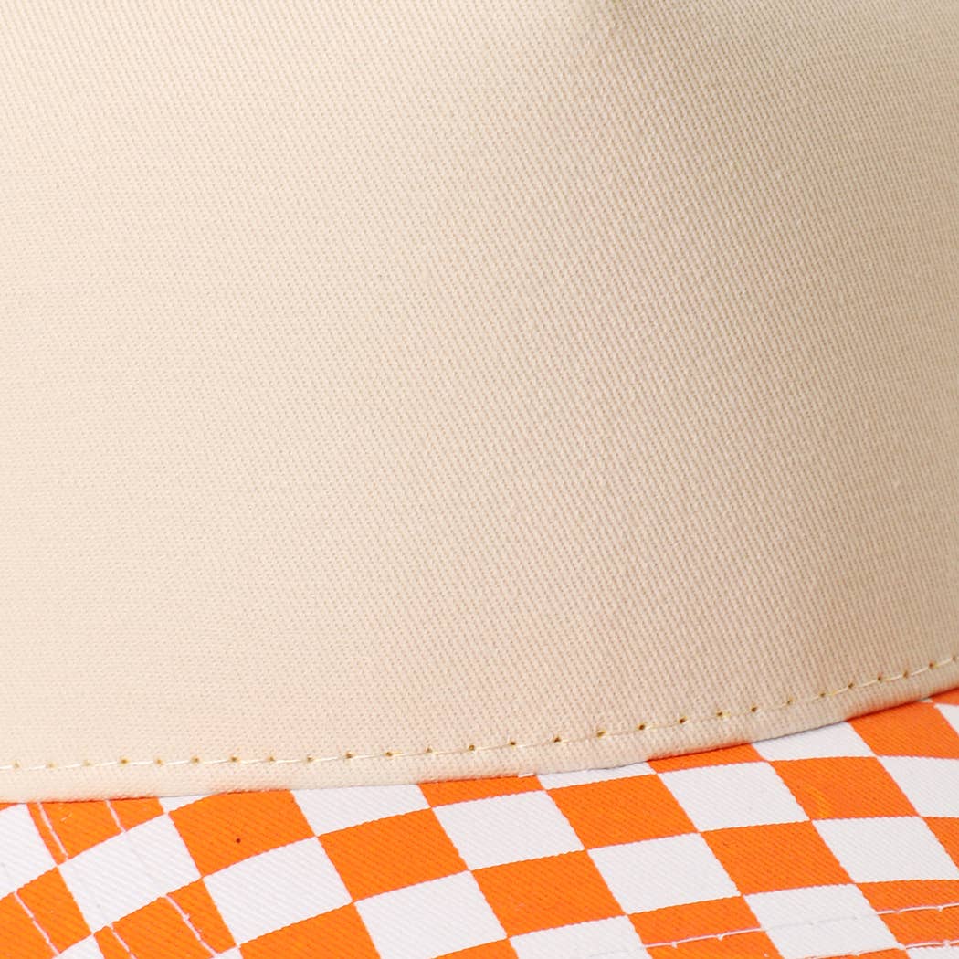 CHECKERBOARD Brim Two-Tone Trucker Hat